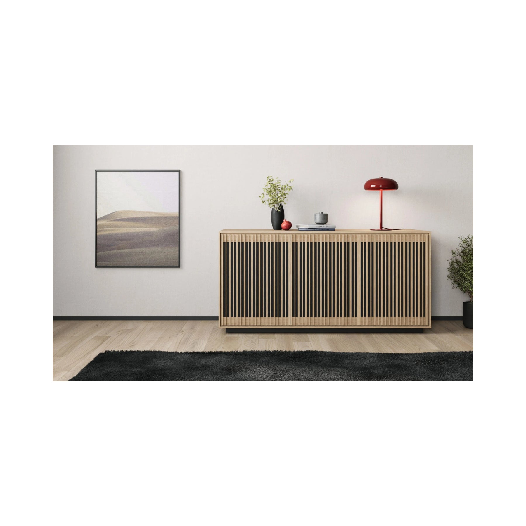 BDI 8477 Profile Media Storage Console - Modern TV Stand with Adjustable Shelves for Living Room, Home Theater & Gaming Setup