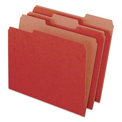 Eco-Friendly Recycled File Folders - Pendaflex Earthwise 1/3 Cut Top Tab, Letter Size, Red, 100% Recycled Material (100/Box) - Perfect for Office Organization, School Supplies & Sustainable Filing Solutions