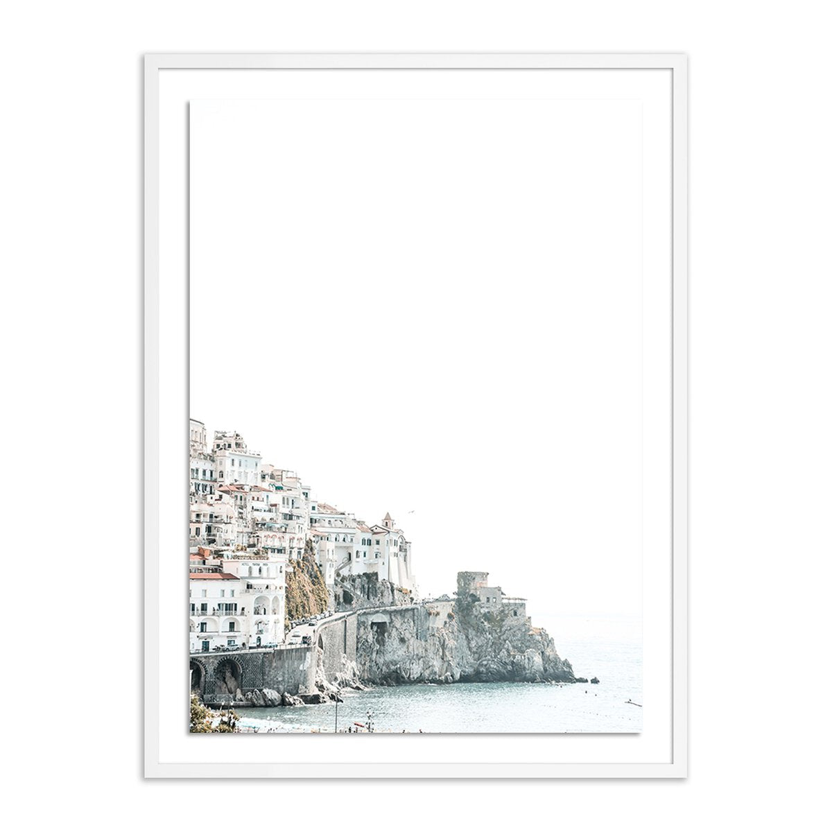 Amalfi Overexpose By Natalie Obradovich - 48x72 Inch White Maple Wood Wall Art - Perfect for Living Room, Bedroom & Office Decor