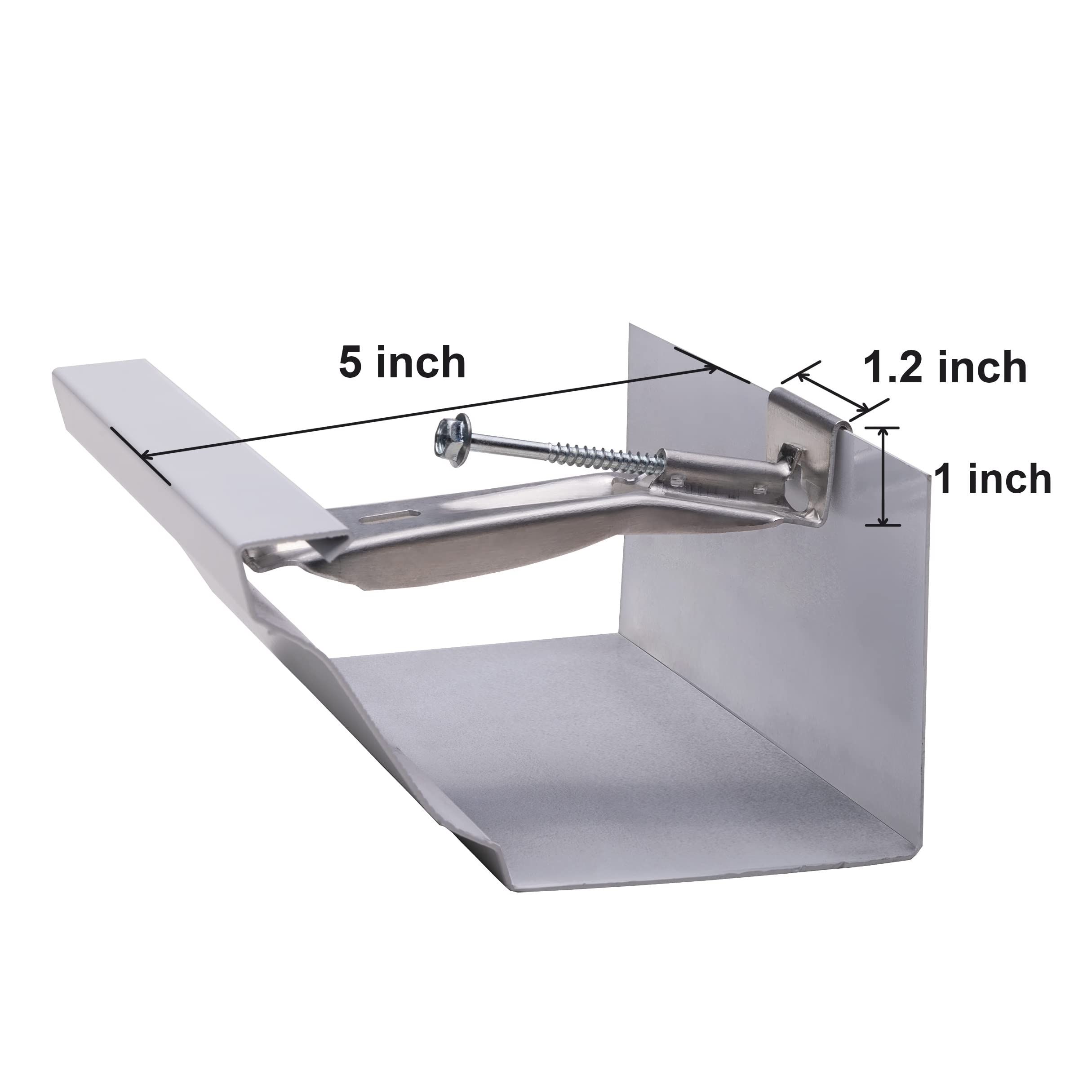 55 Pack 5 Inch Gutter Hangers with Screw Clip - Premium Hidden Rain Gutter Guard Bracket Hooks (+10% Extra & Free Nut Driver) - Heavy Duty Gutter Reinforcement for Home Roof Protection