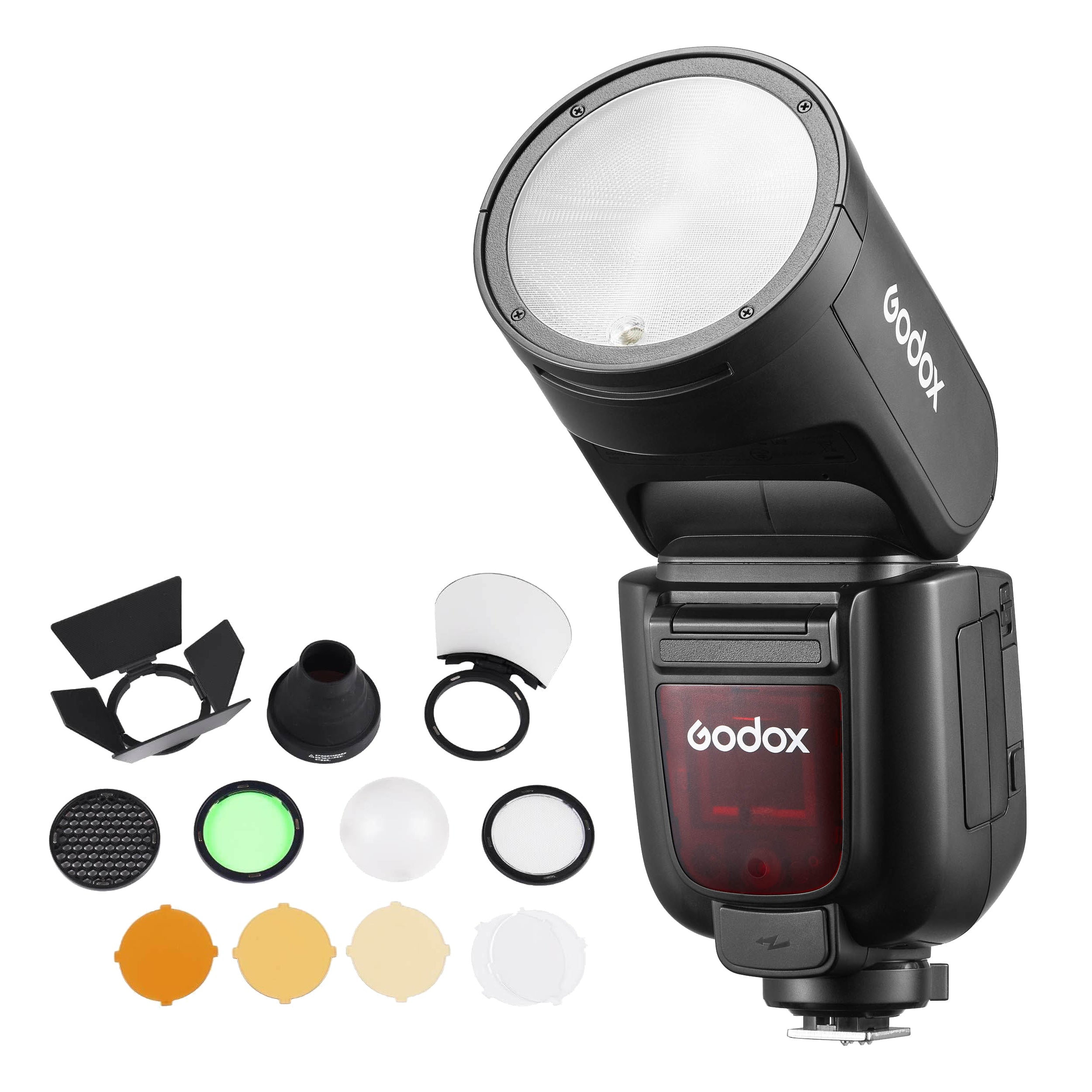 Godox V1Pro On-Camera Speedlite Flash with AK R1 Accessory Kit - Professional Photography Lighting for Portraits, Events & Studio Shoots