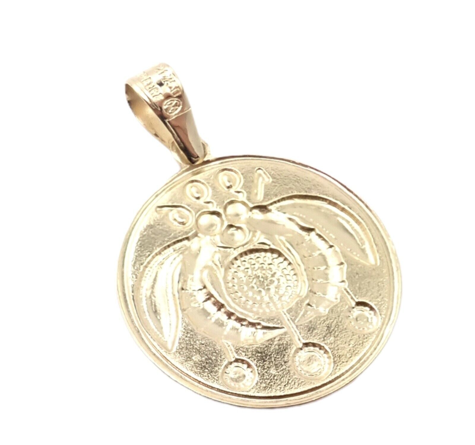Vintage Ilias Lalaounis 18K Gold Good Luck Flower Wasp Charm Pendant Necklace 1996 - Perfect for Collectors & Jewelry Enthusiasts