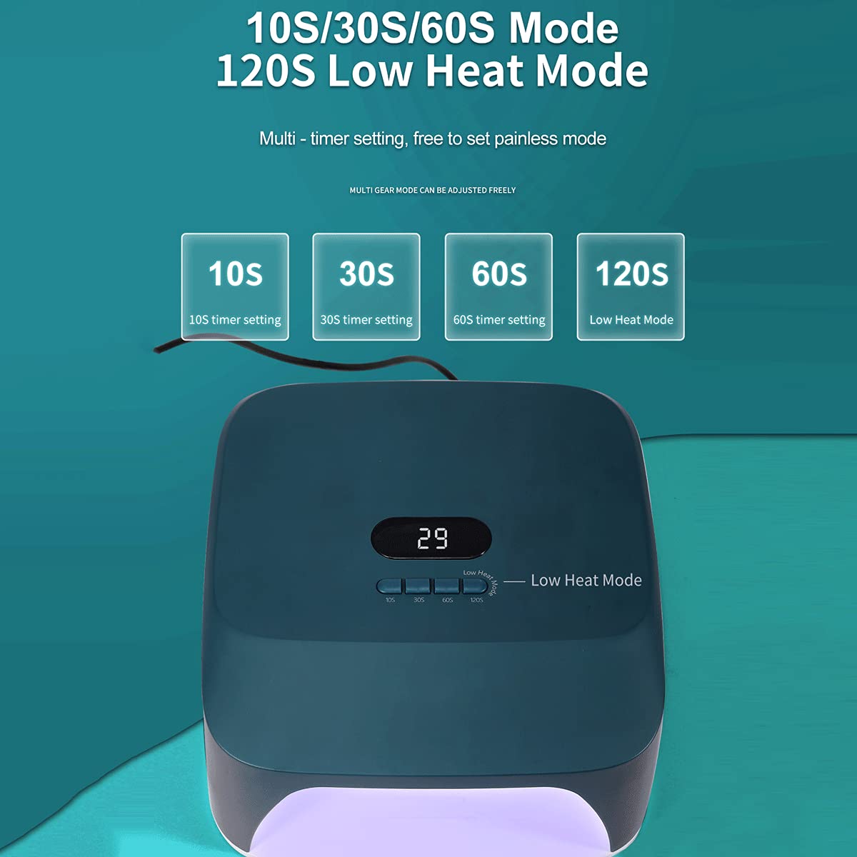 48W Cordless LED UV Nail Lamp with Auto Sensor - 4 Timer Settings, 33 LED Beads, Rechargeable Gel Polish Dryer for Professional & Home Manicure/Pedicure | Perfect for Nail Salons, DIY Nail Art & At-Home Gel Polish Application