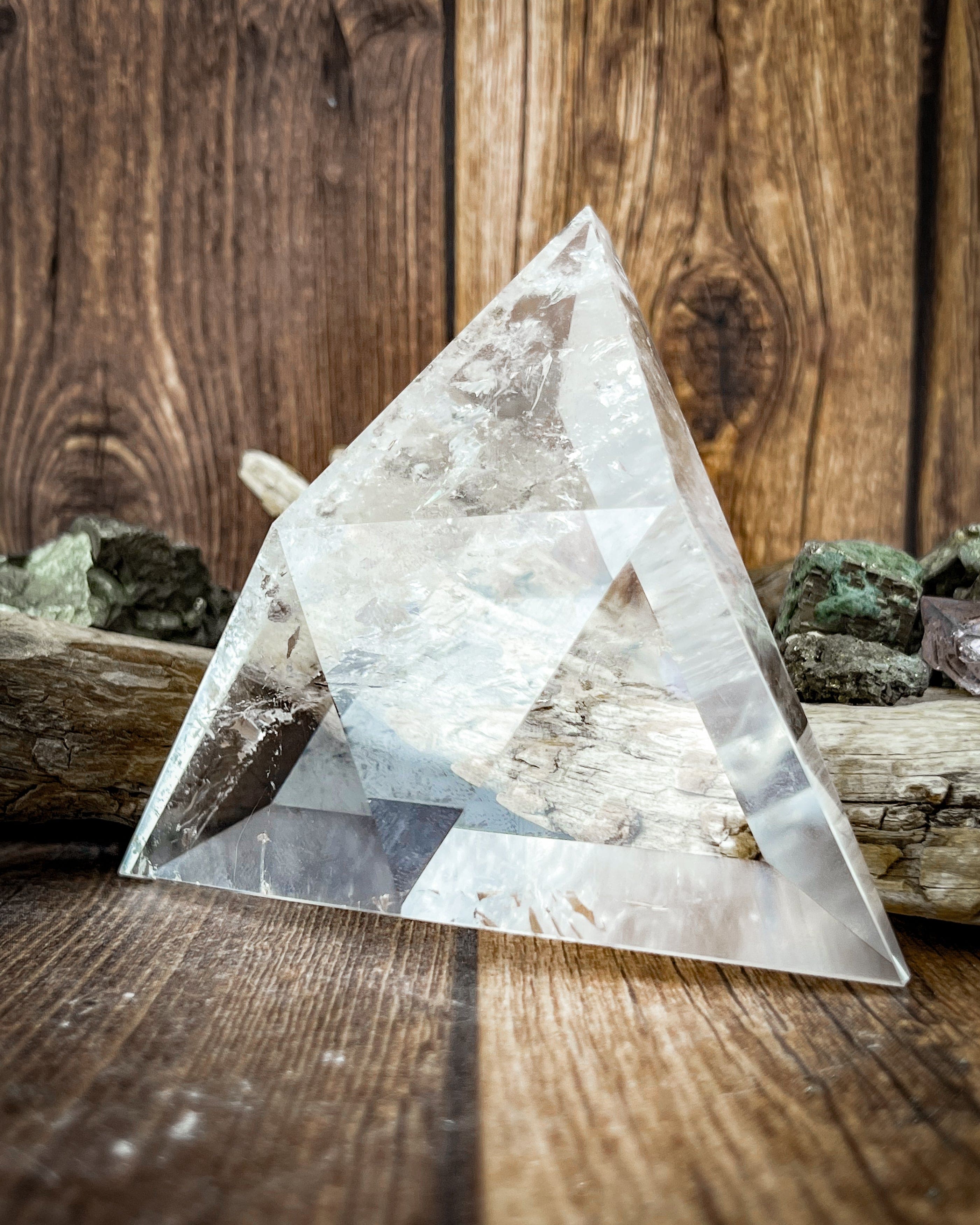 Natural Clear Quartz Triangle Carving - Healing Crystal for Meditation, Reiki, and Home Decor | Spiritual Gift & Feng Shui Stone