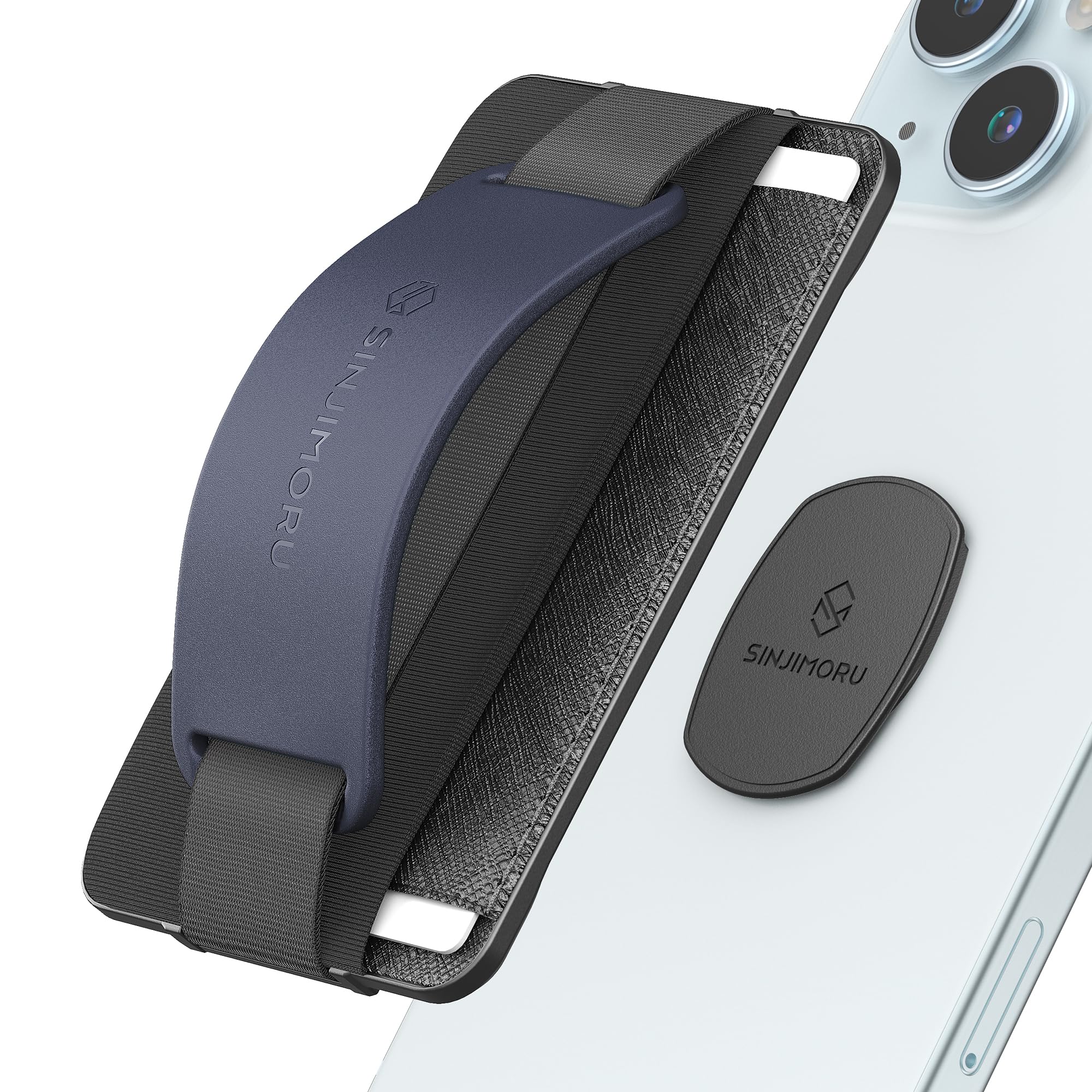 Sinjimoru Detachable Phone Wallet with Card Holder - Phone Stand & iPhone Grip for Wireless Charging (Not MagSafe Compatible) | Perfect for Travel, Shopping & Everyday Use - Sinji Mount B-Grip
