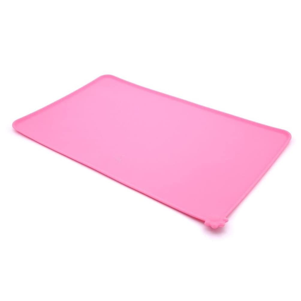 Balacoo Non-Slip Silicone Pet Feeding Mat - Waterproof Dog & Cat Food Bowl Mat, Anti-Spill Food Tray for Messy Eaters, Easy Clean Kitchen Floor Protector (Grey) - Perfect for Indoor Pets, Dining Areas & Travel Use