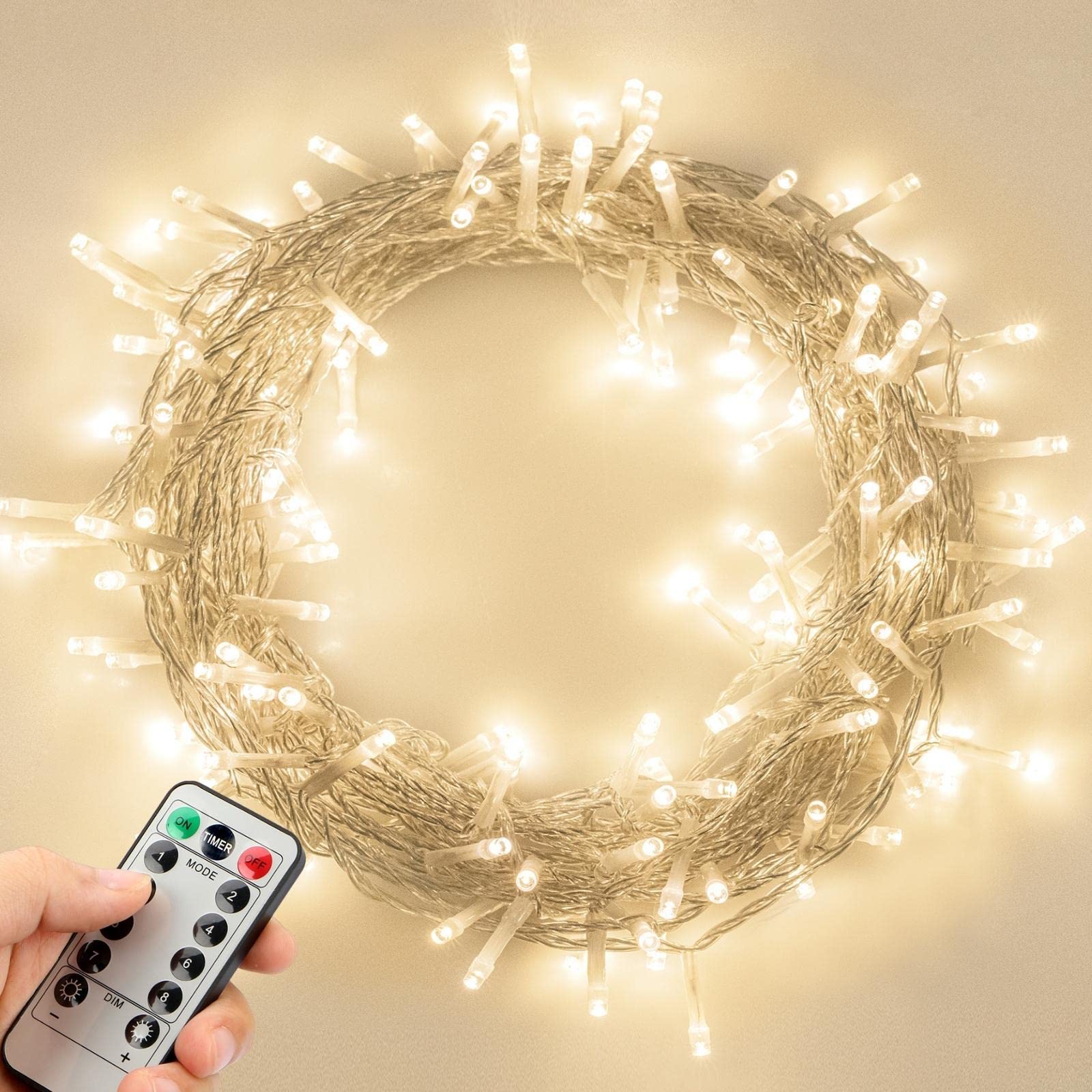 Koopower 16ft Battery Operated String Lights - 40 LED Waterproof Fairy Lights with Remote Control, Timer & 8 Dimmable Modes (Warm White) | Perfect for Bedroom Decor, Wedding, Party, Garden & Outdoor Lighting