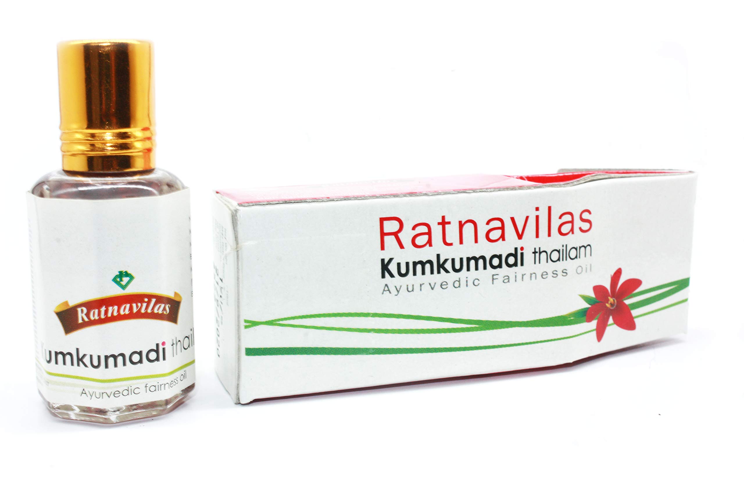 Ratnavilas Kumkumadi Thailam Ayurvedic Skin Care Oil - 10ml (Pack of 1) for Glowing Face & Anti-Aging | Natural Ayurvedic Treatment for Dry Skin & Dark Circles