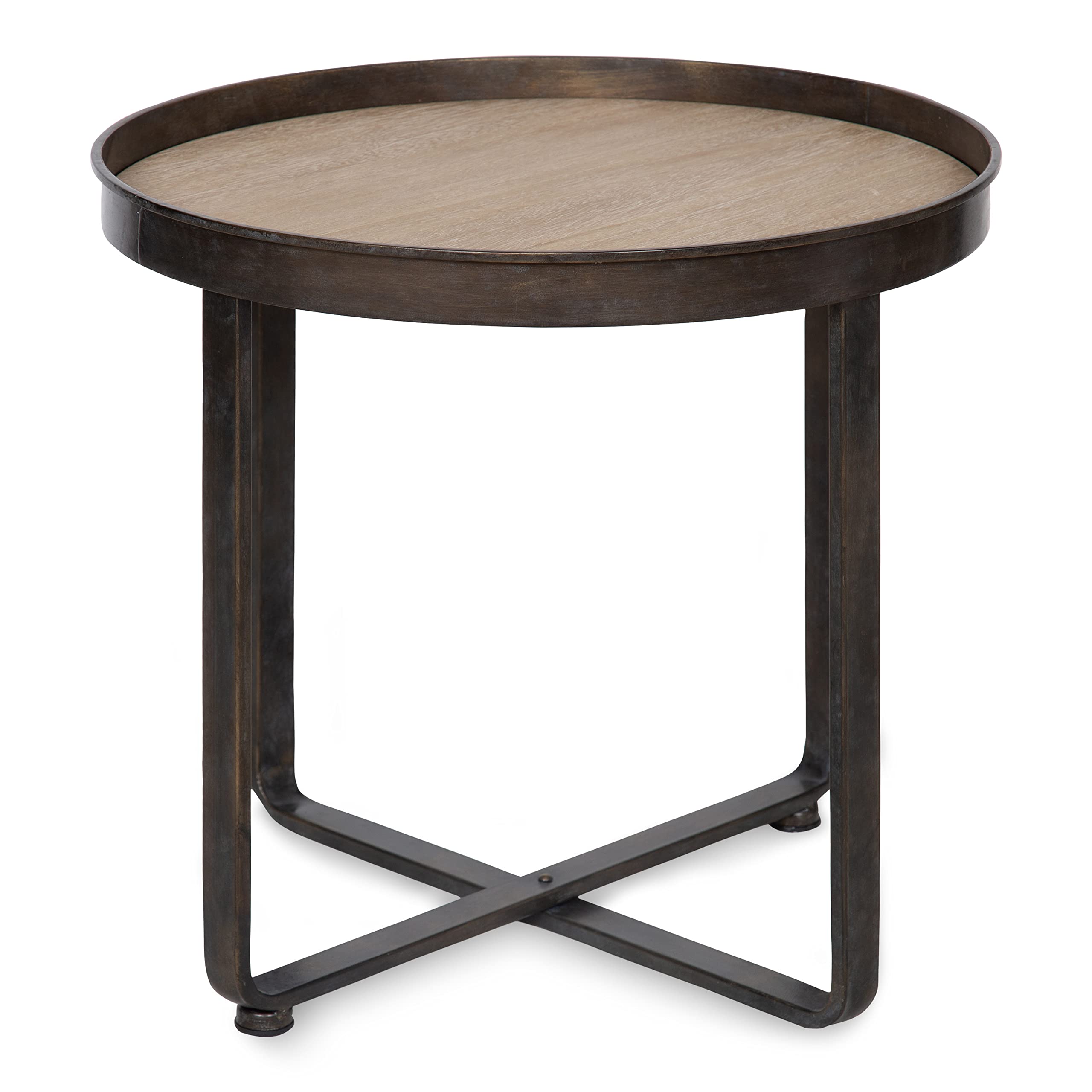 Kate and Laurel Zabel Industrial Modern End Table - 22.5