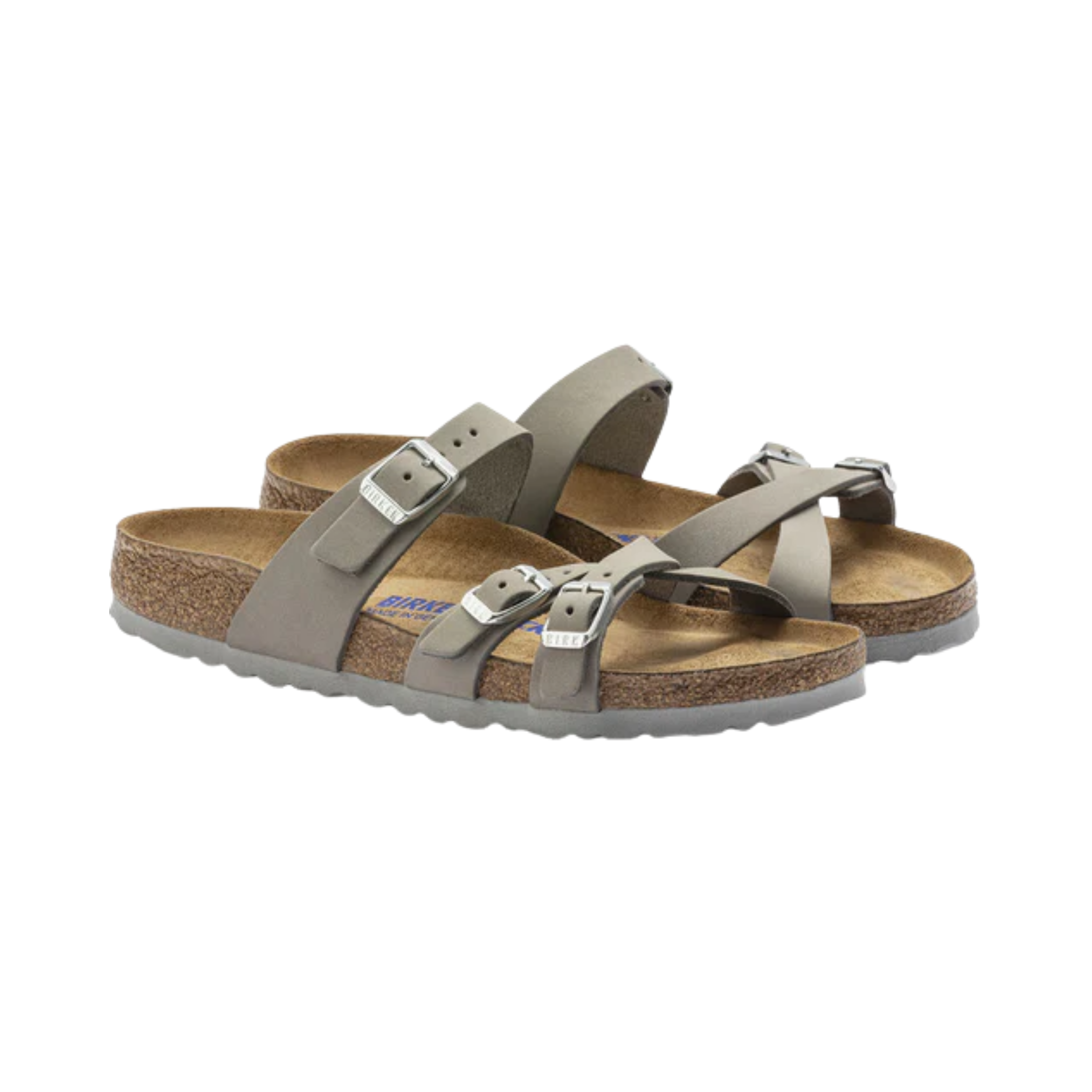 Women's Franca Soft Footbed Sandals - Nubuck Leather Comfort Shoes in Dove Grey | Casual Summer Walking & Beach Vacation Footwear