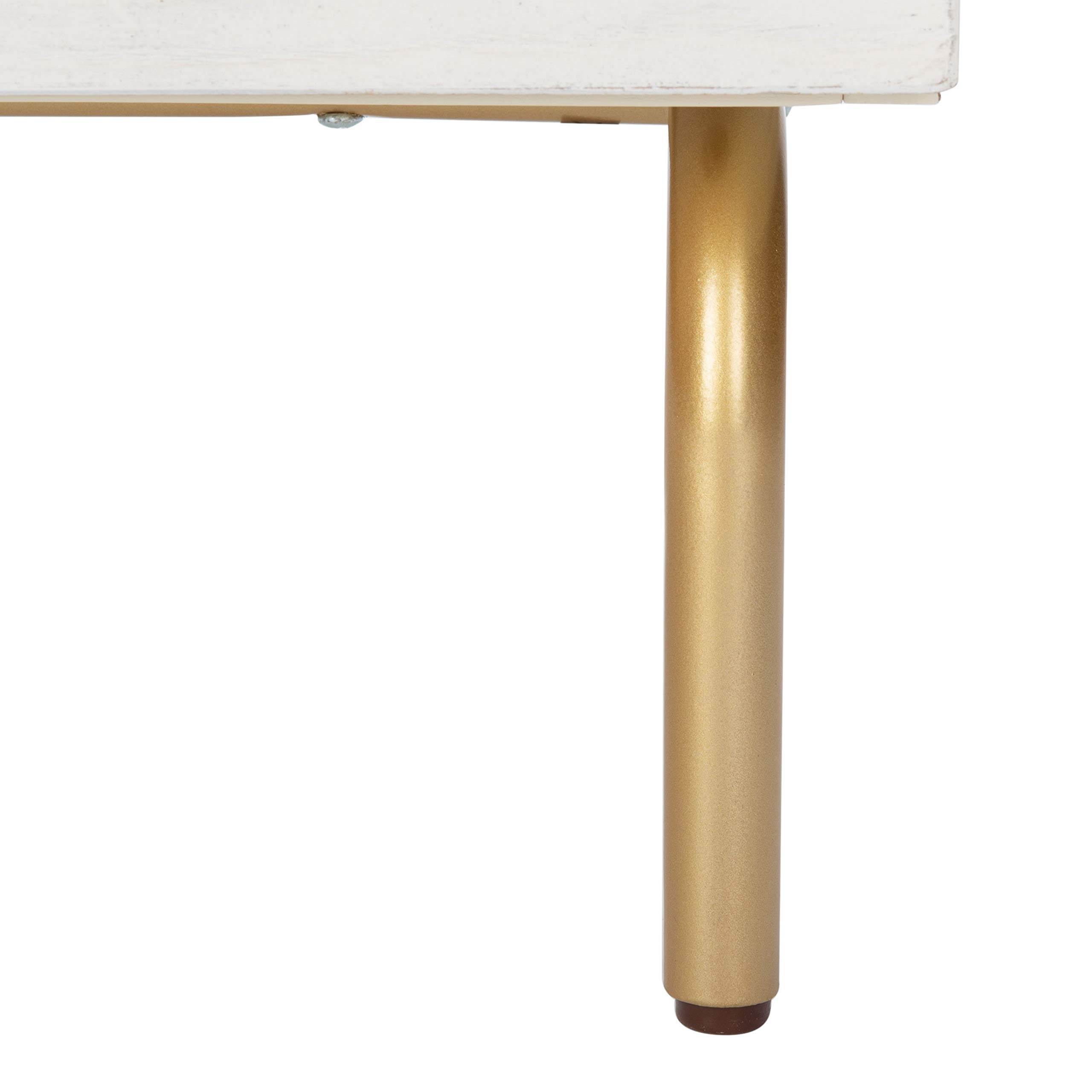 SAFAVIEH Genevieve 2-Drawer Nightstand - Cream & White Washed Wood Bedside Table for Bedroom, Living Room & Office - Compact Storage Furniture with Smooth Gliding Drawers
