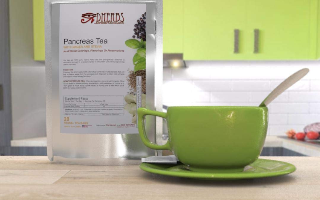 Organic Herbal Pancreas Cleanse Tea with Juniper, Fenugreek & Gymnema - 20 Tea Bags for Blood Sugar Support & Detox - Perfect for Daily Wellness & After-Meal Digestion