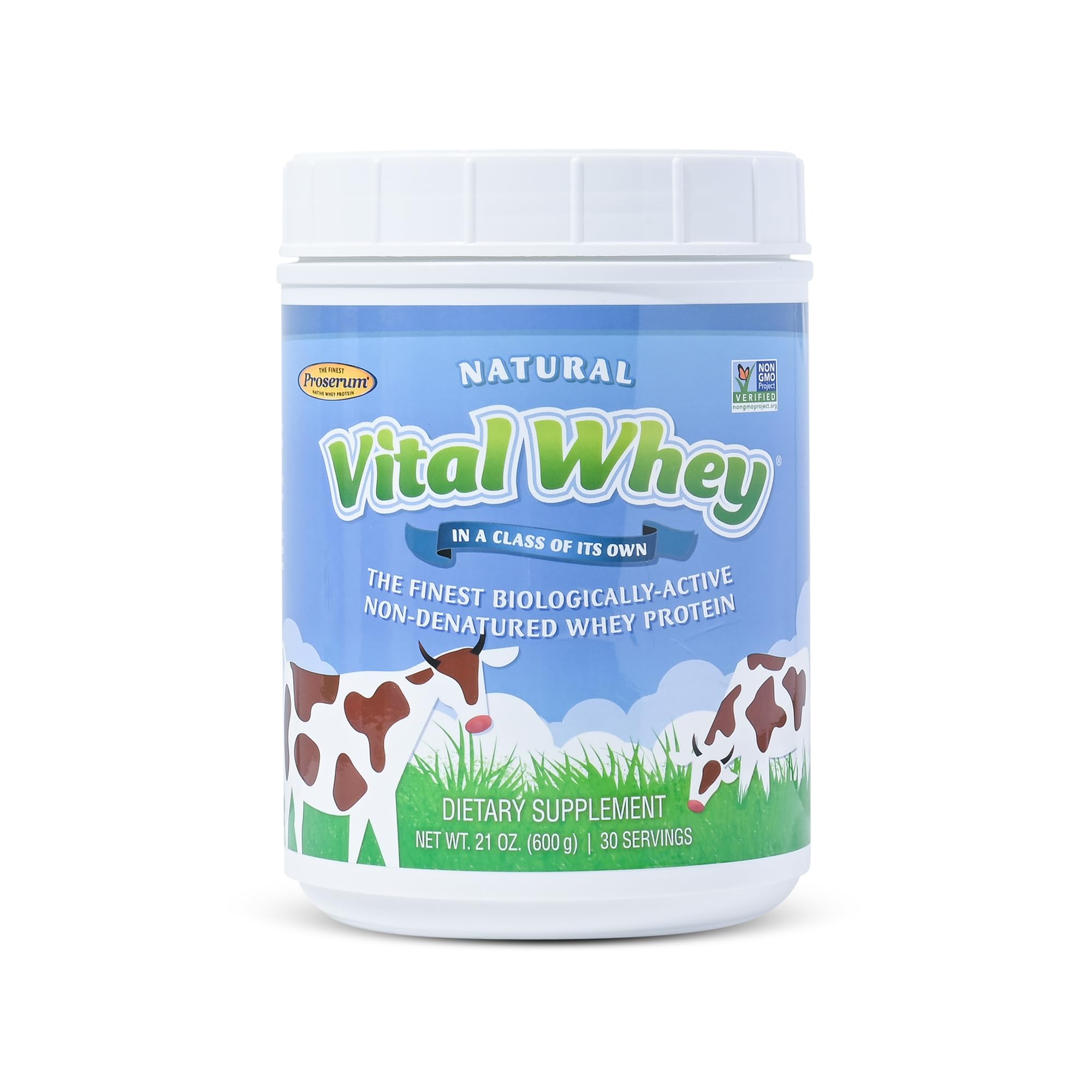 Grass-Fed Whey Protein Powder for Immune Support & Muscle Recovery - Natural Flavor 600g (30 Servings) | 15g Protein Per Serving | Clean Holistic Nutrition for Athletes, Fitness & Wellness Enthusiasts | Ideal for Post-Workout, Smoothies & Healthy Lifestyle