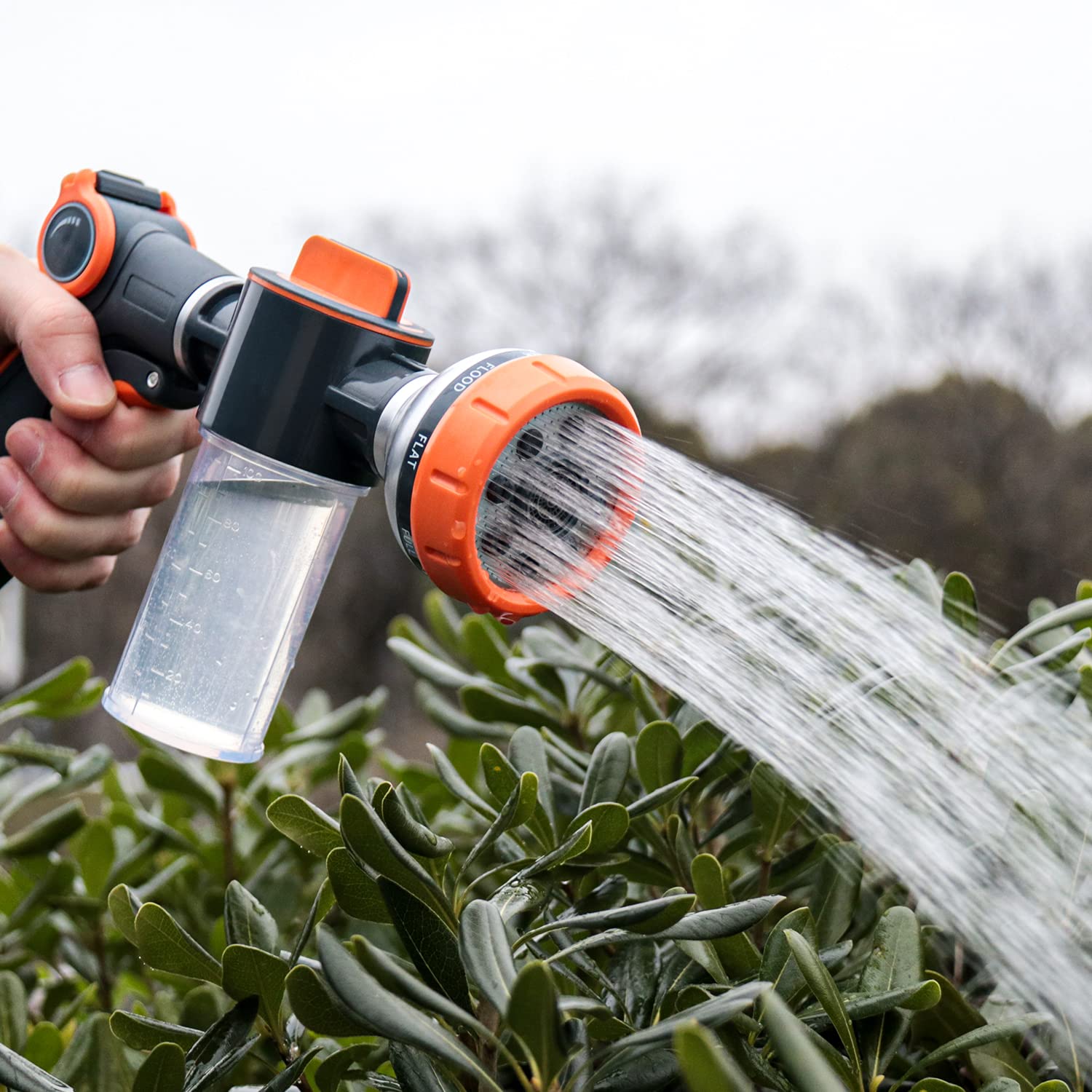 **Heavy Duty Metal Garden Hose Nozzle - 8 Spray Patterns High Pressure Water Nozzle for Dog Washing, Car Cleaning, Plant Watering | Includes Soap Dispenser & Car Wash Mitt | Perfect for Outdoor Cleaning, Pet Care & Vehicle Maintenance**