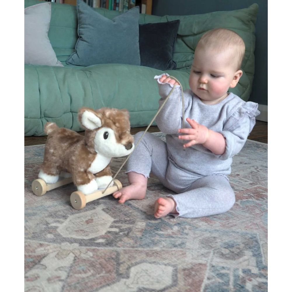 Willow Deer Pull Along Toy for Toddlers - Wooden Pull Toy for Kids by Little Bird Told Me - Perfect for Early Learning & Outdoor Play