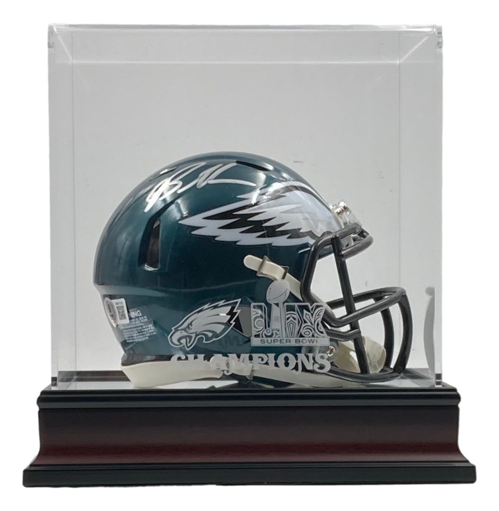 Brandon Graham Signed Philadelphia Eagles Mini Speed Helmet with Super Bowl LIX Case - Authentic NFL Collectible for Fans, Sports Memorabilia, Home & Office Display, Gift for Eagles Supporters