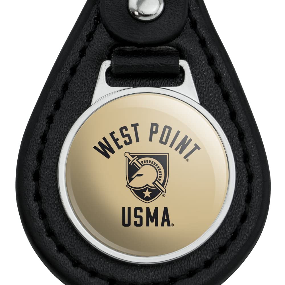 Black Leather US Military Academy Black Knights Keychain - Premium Military Gift for Graduates, Cadets & Fans | Durable & Stylish Key Ring for Keys, Backpacks & Gifts