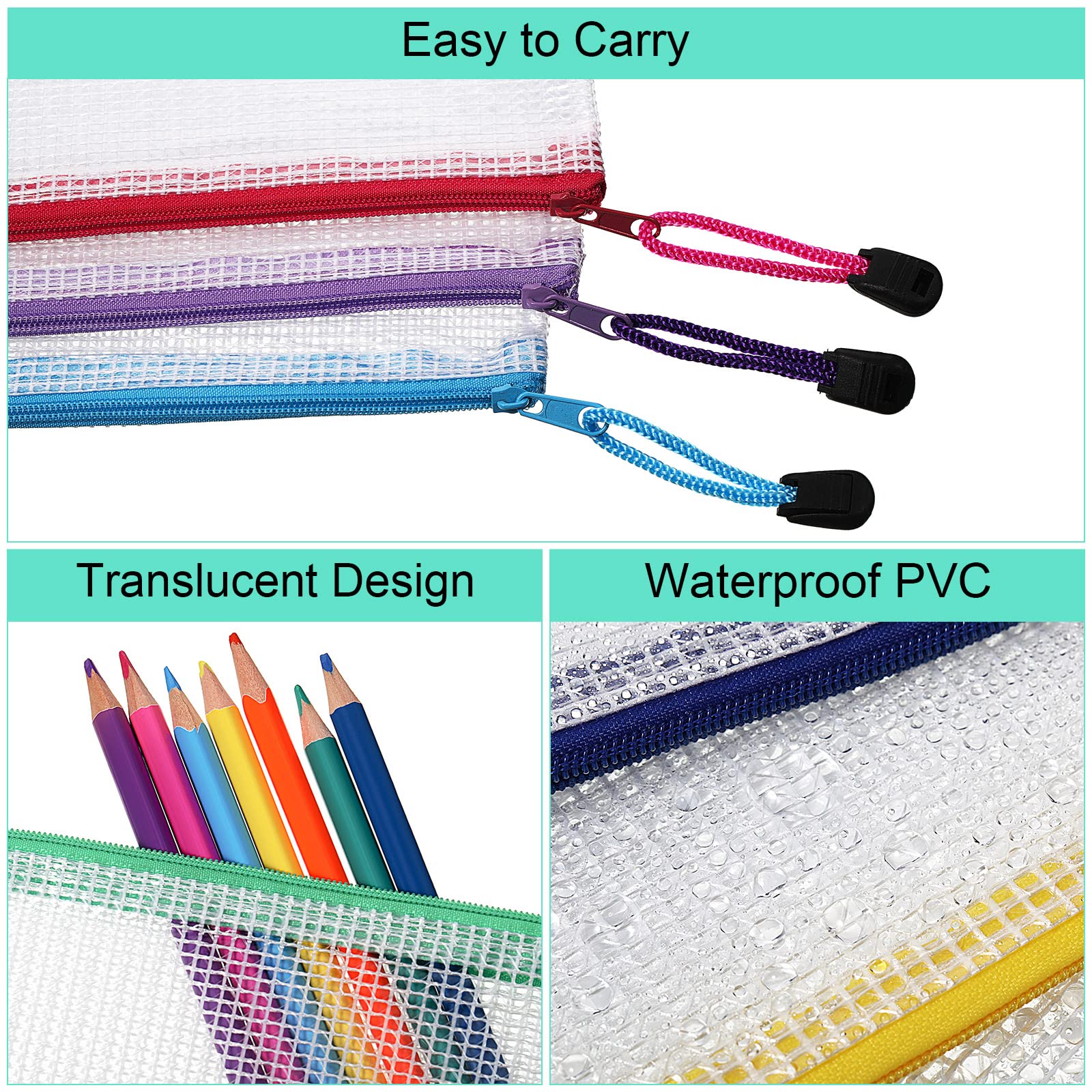 150 Pack Mesh Zipper Pencil Cases - 9.5 x 4.5 Inch Clear Pencil Pouches Bulk for School Supplies, Office, Travel & Cosmetics Storage - Durable Multipurpose Organizer for Stationery, Toiletries & Small Essentials