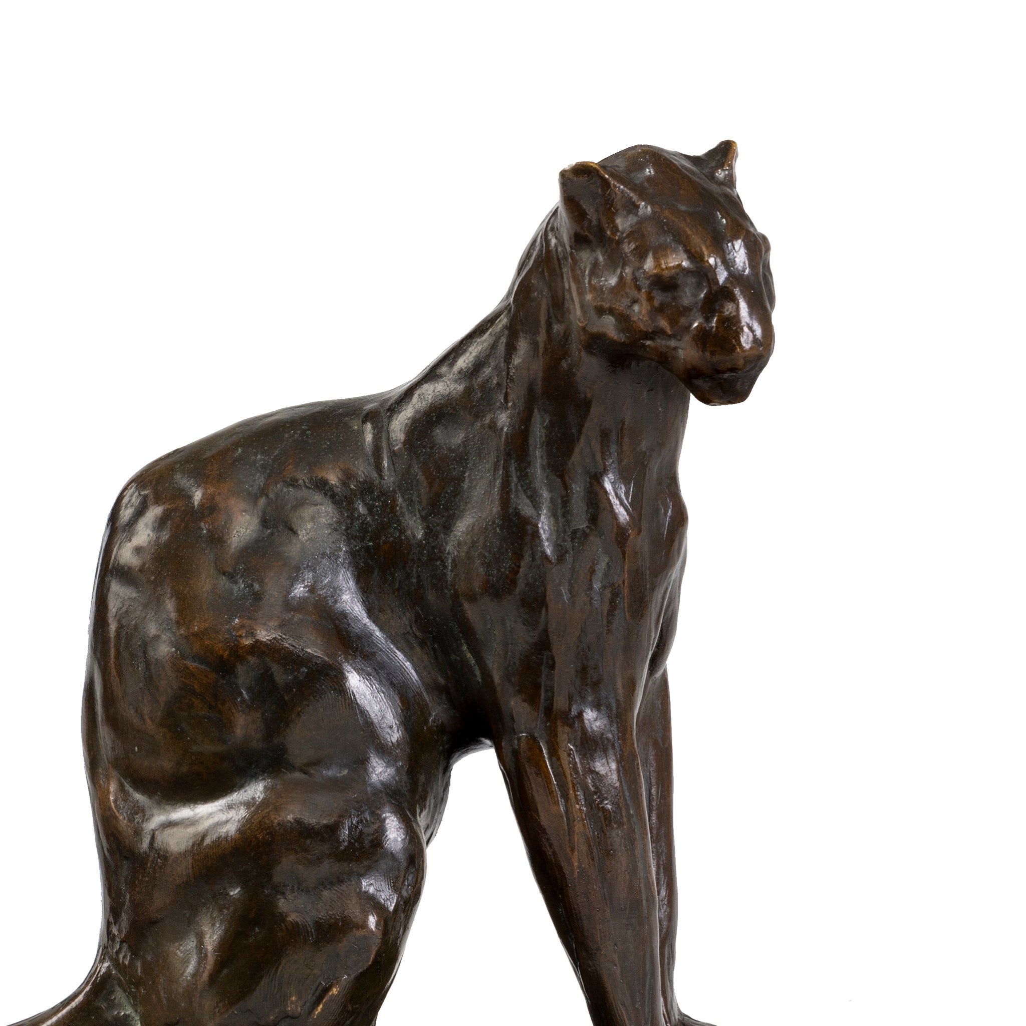 Rembrandt Bugatti Sitting Panther Bronze Sculpture - Art Deco Home Decor, Luxury Office Statue, Collector's Gift for Animal Lovers