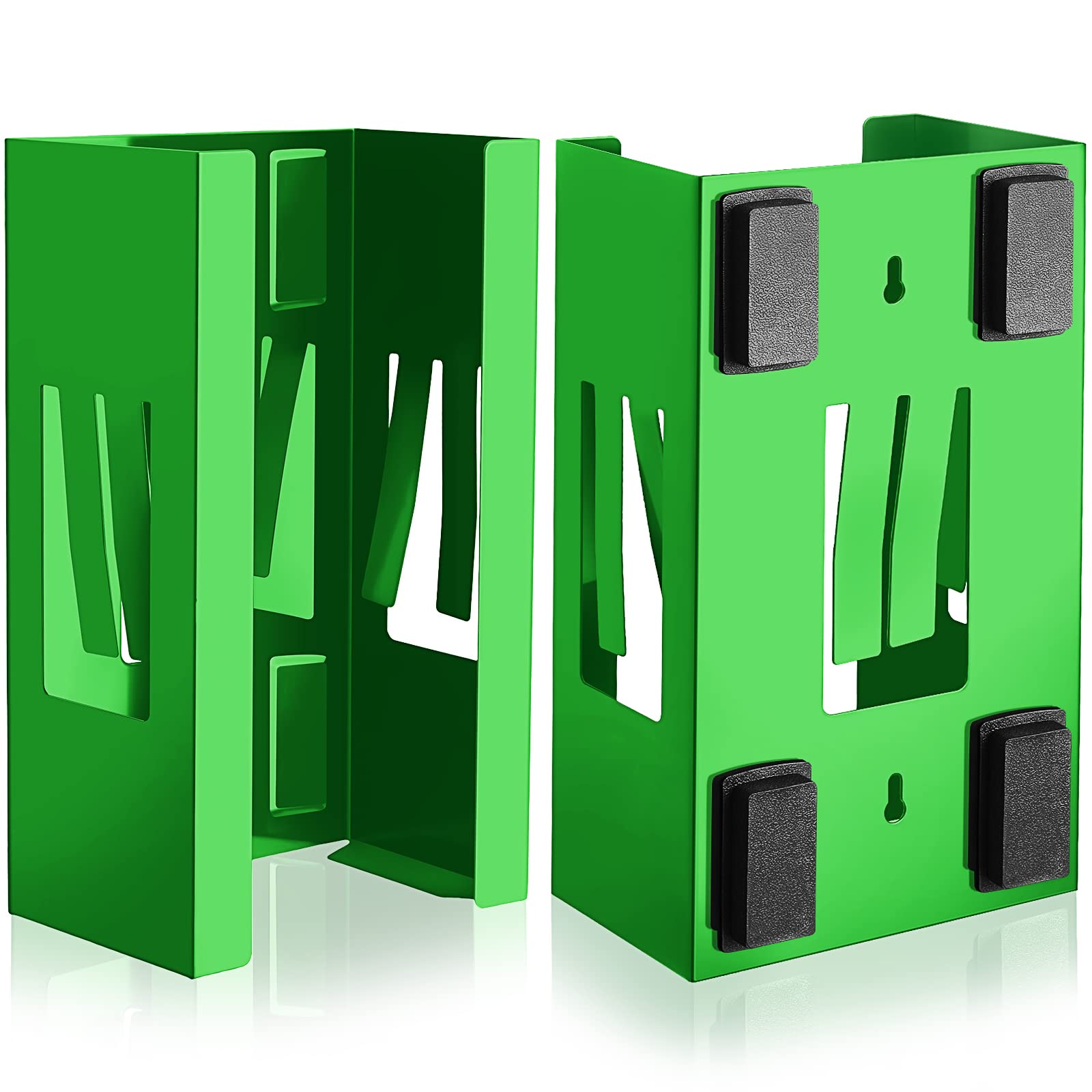 2 Pack Magnetic Glove Dispenser Holder - Commercial Grade Glove & Towel Organizer for Kitchen, Fridge, Office, Workshop, Garage, Hospital - Wall Mount Storage Solution (Green) | Perfect for Hygiene & Organization in High-Traffic Areas