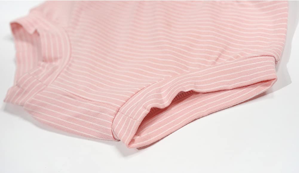 Teach Leanbh Baby Boys & Girls 3-Pack High Waisted Cotton Bloomer Shorts - Soft Striped Bummies for Playtime, Daycare & Summer Outfits