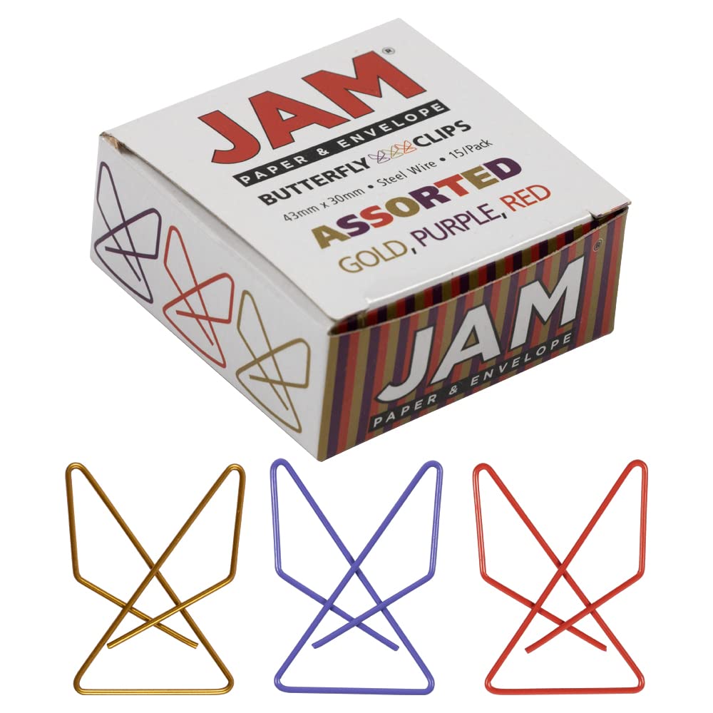 Colorful Butterfly Paper Clips - 15 Pack Assorted Colors - Perfect for Office, School, Scrapbooking & Craft Projects