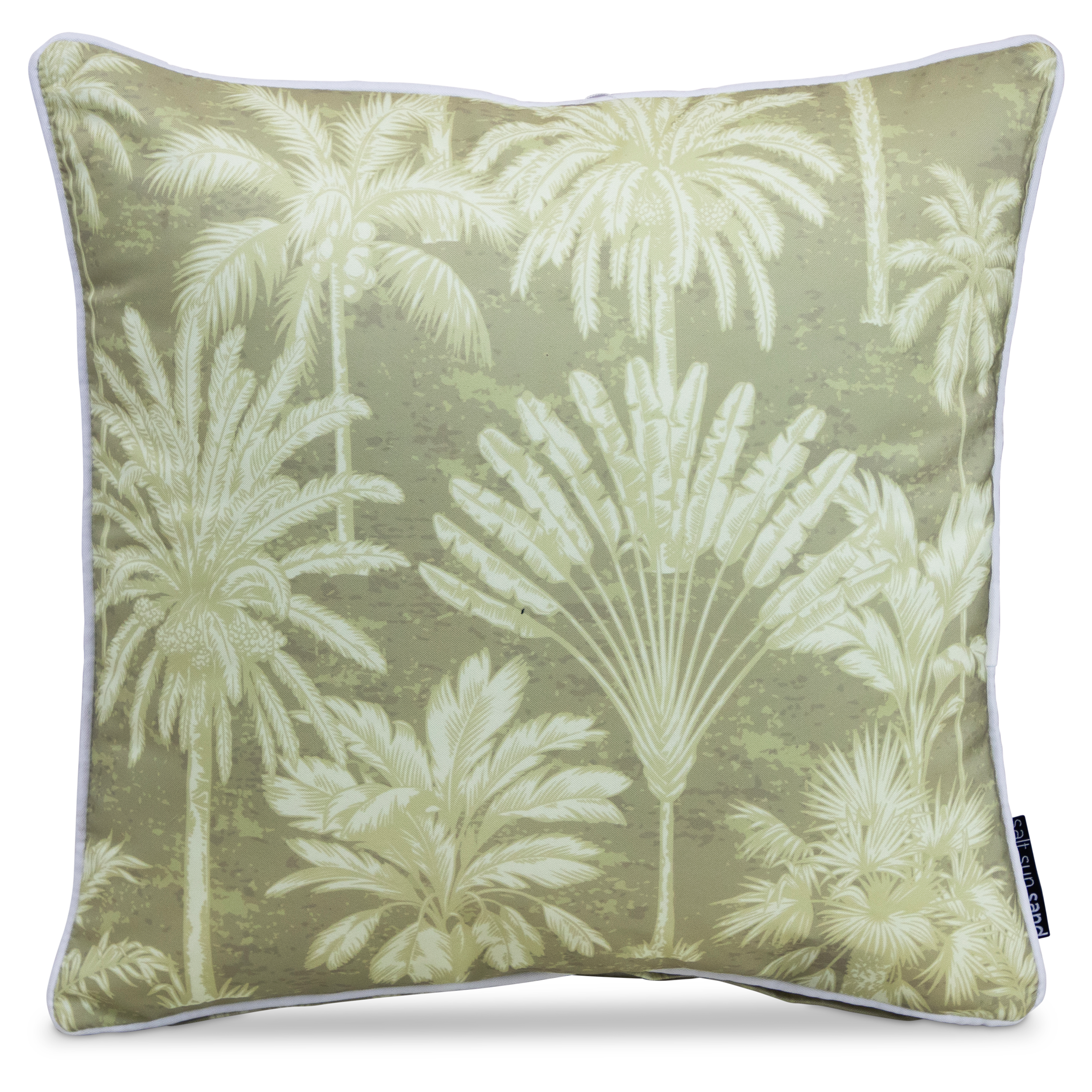 Bondi Urban Oasis Natural 45x45cm Outdoor Cushion with Piping - Waterproof Garden Patio Furniture Pillow for Poolside Lounging & Backyard Decor