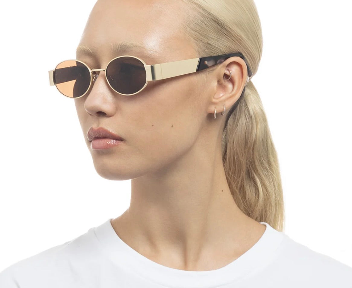 Mars Polarized Sunglasses for Men & Women - Satin Gold Charcoal Tortoise Shell Frame - UV400 Protection - Fashionable & Durable for Driving, Beach & Outdoor Activities