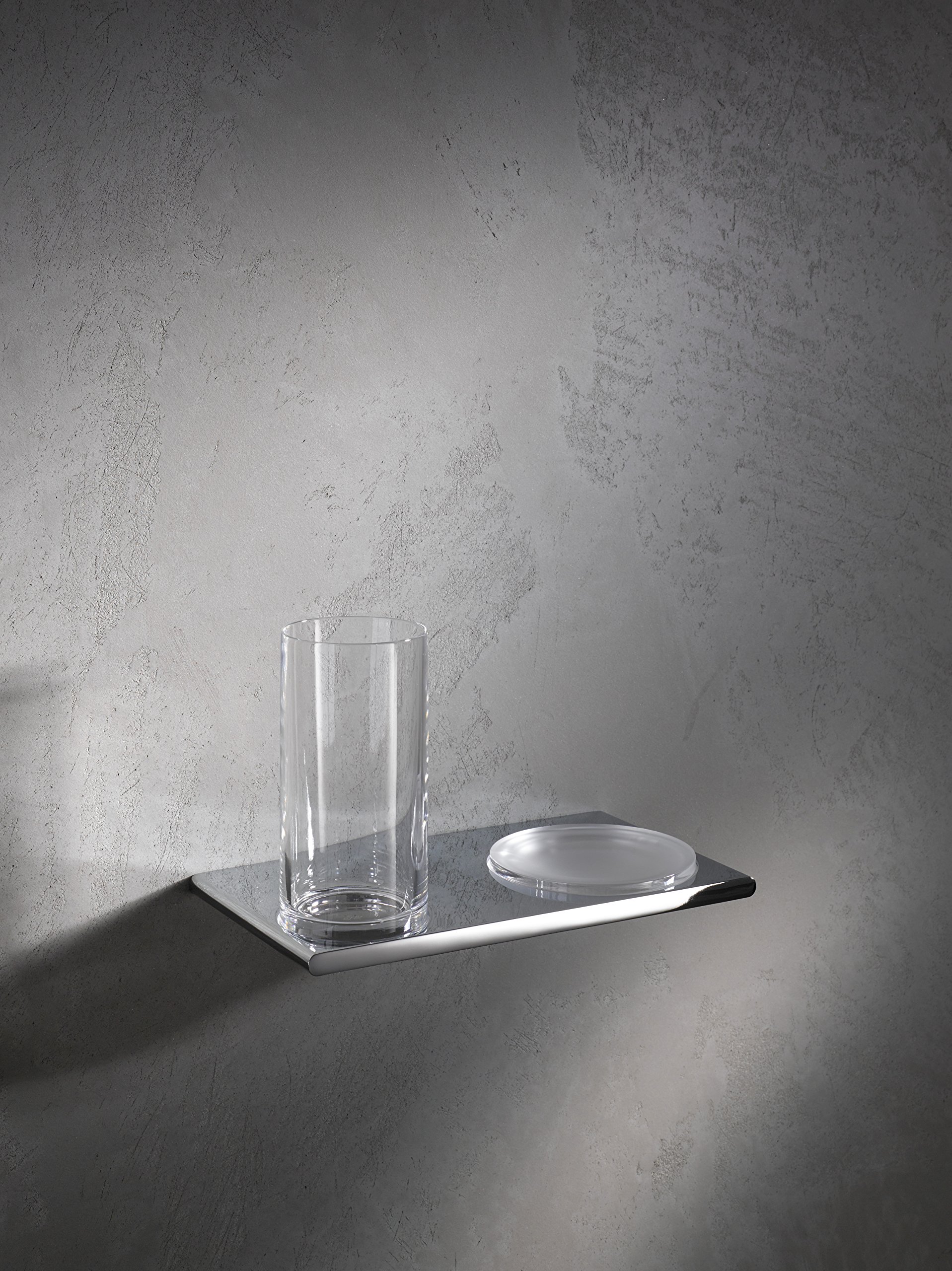 Chrome Double Glass Holder and Soap Dish - Edition 400 for Glass 11556019000 - Perfect for Bathroom Organization and Shower Storage