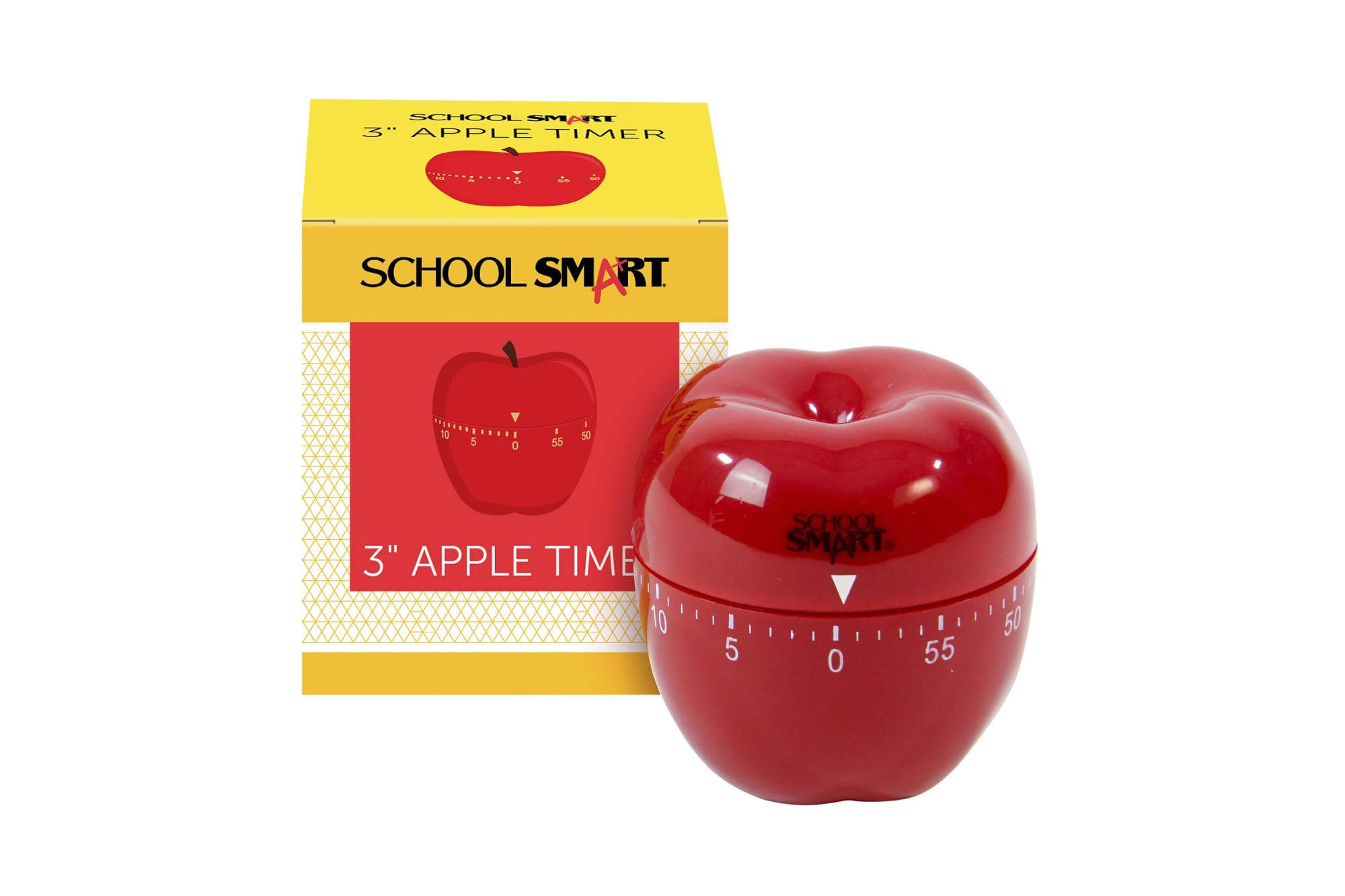 School Smart 60-Minute Apple Shaped Timer with Loud Bell - Visual & Audible Classroom Timer for Teachers, Kids Learning, Cooking, Games & Study Sessions