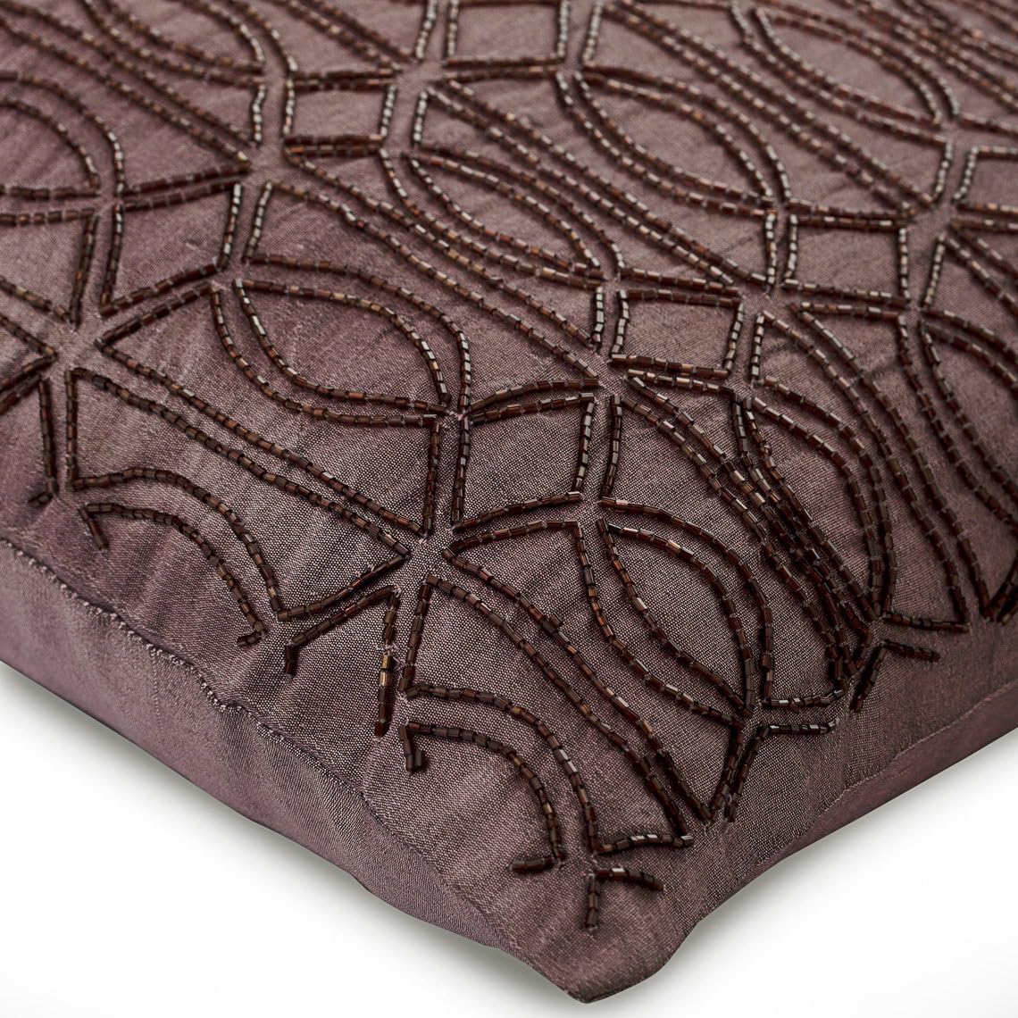 HomeCentric Purple Lattice Trellis Throw Pillow Cover 20x20 Inch (50x50 cm) - Geometric Square Silk Cushion Cover for Sofa, Couch & Bed Decor - Perfect for Living Room, Bedroom & Home Styling
