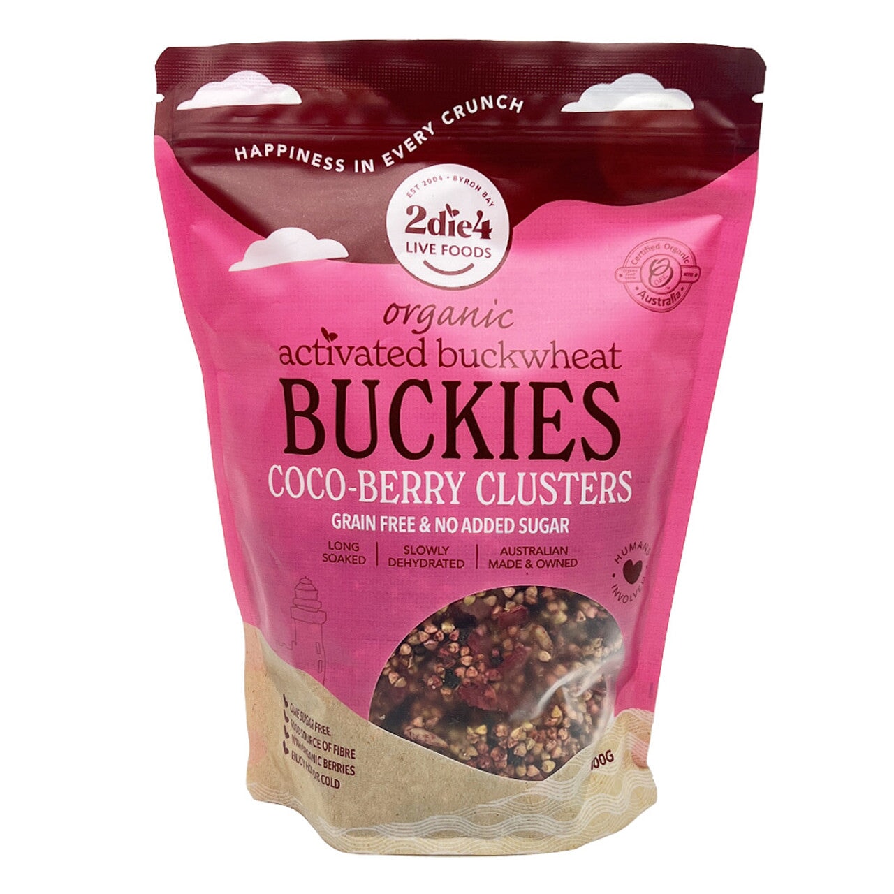 2Die4 Activated Organic Buckies Cacao Clusters - Healthy Snack for Energy Boost, Keto & Paleo Diet - Perfect for Breakfast, Hiking & Office Snacking