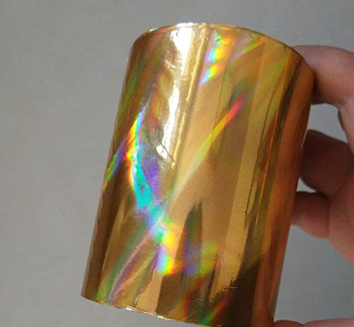 2 Rolls Holographic Hot Stamping Foil for Paper & Plastic - 8cm x 120m Heat Transfer Film (A17) - Perfect for DIY Crafts, Gift Wrapping & Scrapbooking