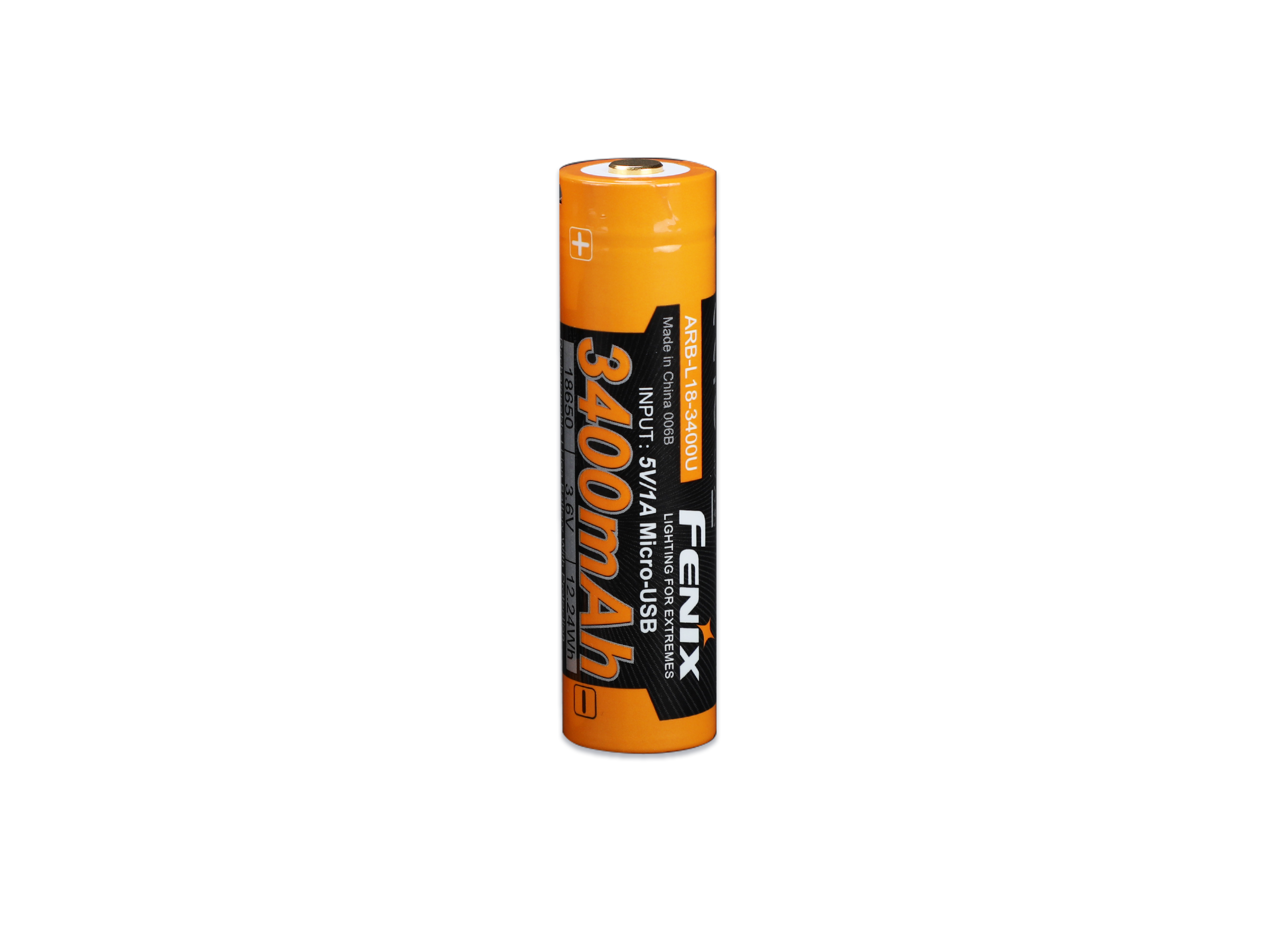 Fenix ARB L18 3400mAh Rechargeable 18650 Battery with Micro USB - High Capacity Lithium Ion Battery for Flashlights, Headlamps & Outdoor Gear
