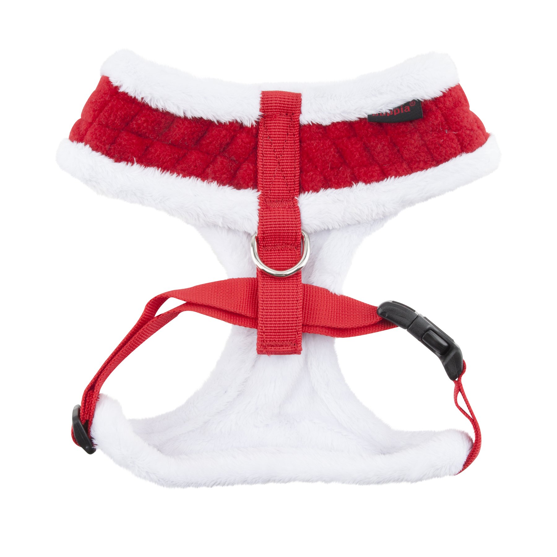 Puppia Blitzen Adjustable Dog Harness for Small & Medium Dogs - Warm Winter Christmas Holiday Pet Vest, Over-The-Head Design, Red X-Large - Perfect for Cold Weather Walks & Holiday Outfits
