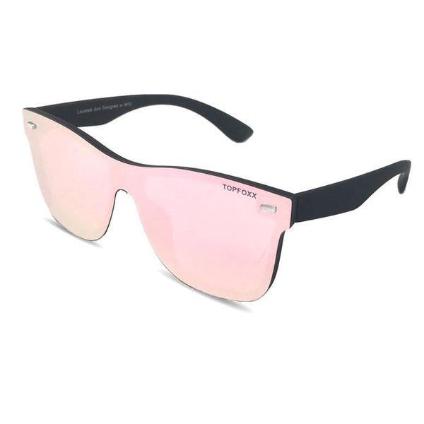 Sustainable Rose Gold Square Wayfarer Sunglasses for Women - Eco-Friendly Fashion Accessory for Outdoor Activities, Beach & Driving
