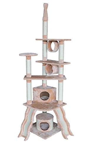 Extra Large Floor to Ceiling Cat Tree Tower for Large Cats - Sturdy Beige Cat Climbing Furniture - Perfect for Play, Scratching & Relaxing in Living Rooms & Bedrooms