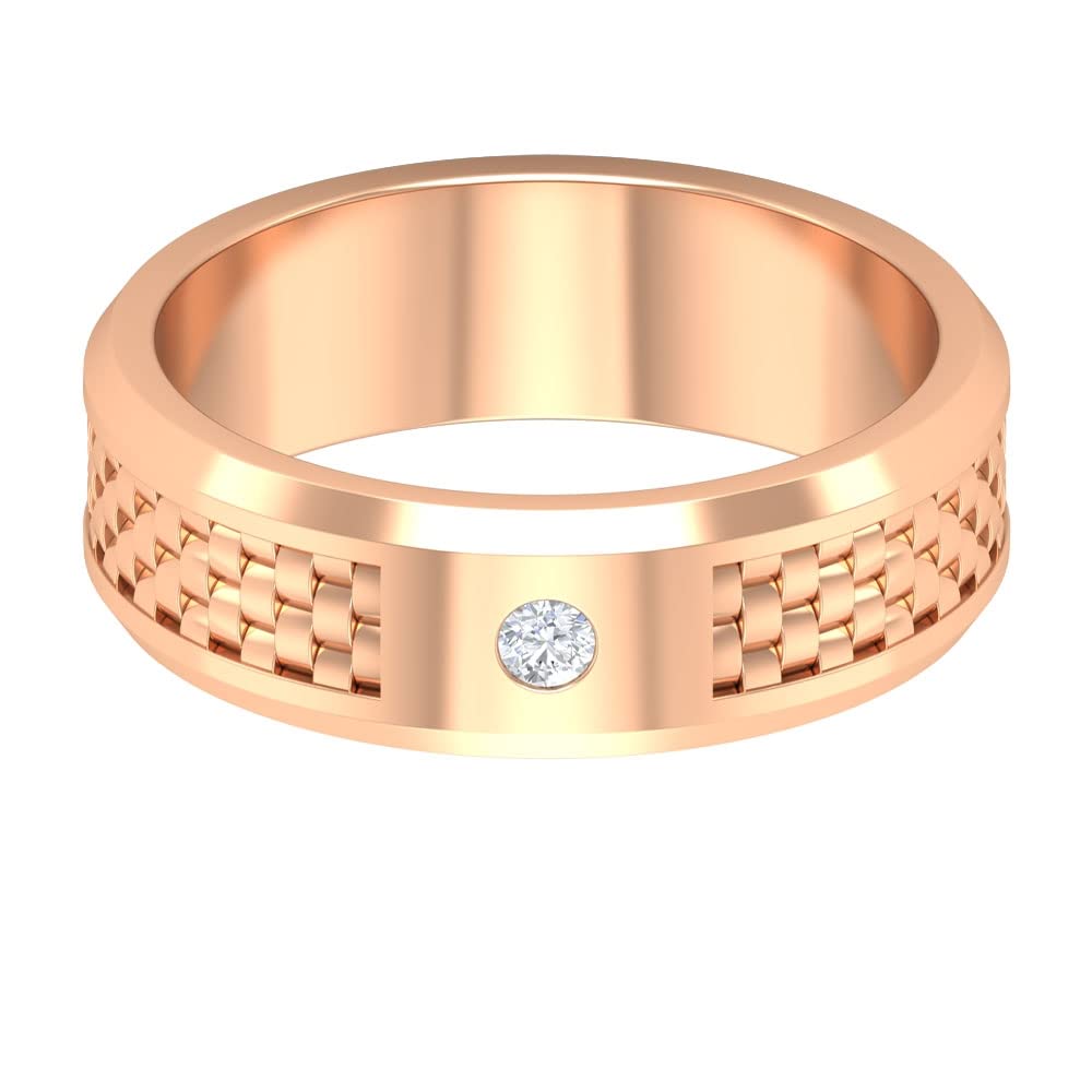 Unique 14K Solid Gold Vintage Engagement Ring for Men - Round HI-SI Diamond Wedding Band, Antique Promise & Anniversary Ring | Perfect for Proposals, Weddings & Special Occasions