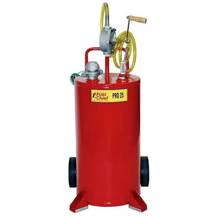 JohnDow 25 Gallon Steel Gas Caddy FC 25GC - Portable Fuel Storage Container for Lawn Mowers, Generators & Outdoor Equipment