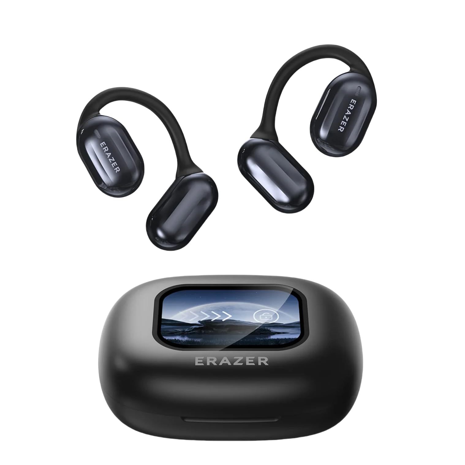 XP2 Wireless Earbuds - Bluetooth 5.3 Headphones with Open Stereo Sound, Over-Ear Hanging Design, 30H Playtime for Running, Workout, Travel & Office (2024 New Model, Black)