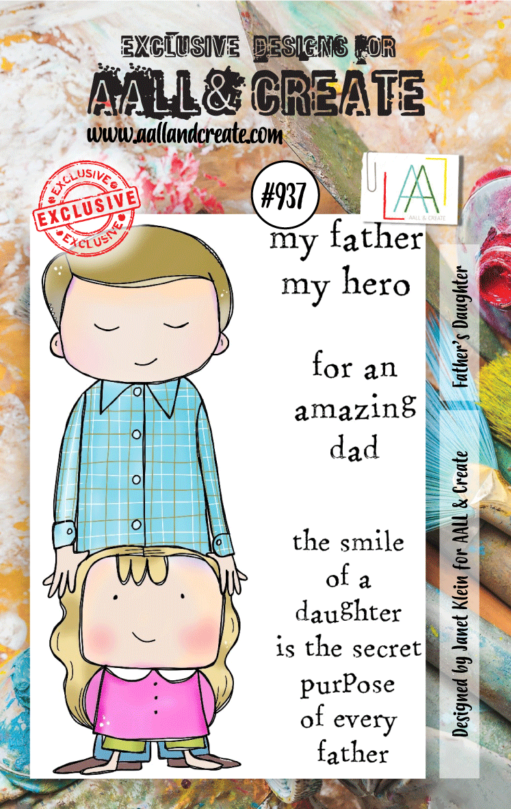 AALL and Create Stamp Set 937 - Father Daughter Themed Rubber Stamps for Scrapbooking, Card Making & DIY Crafts | Perfect for Father's Day Gifts, Memory Albums & Personalized Greeting Cards