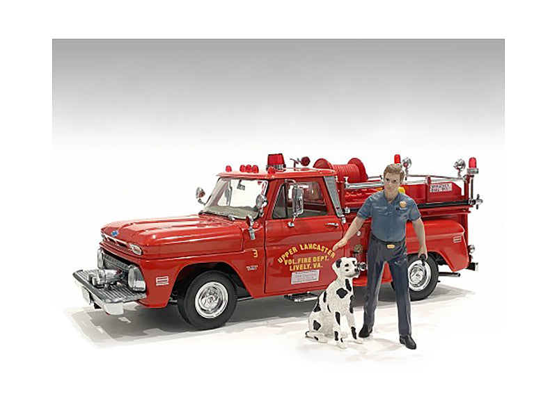 1/24 Scale Firefighters Fire Dog Training Figures (Trainer & Dog) - American Diorama Model for Collectors & Diorama Scenes - Perfect for Fire Station Displays & Emergency Training Simulations