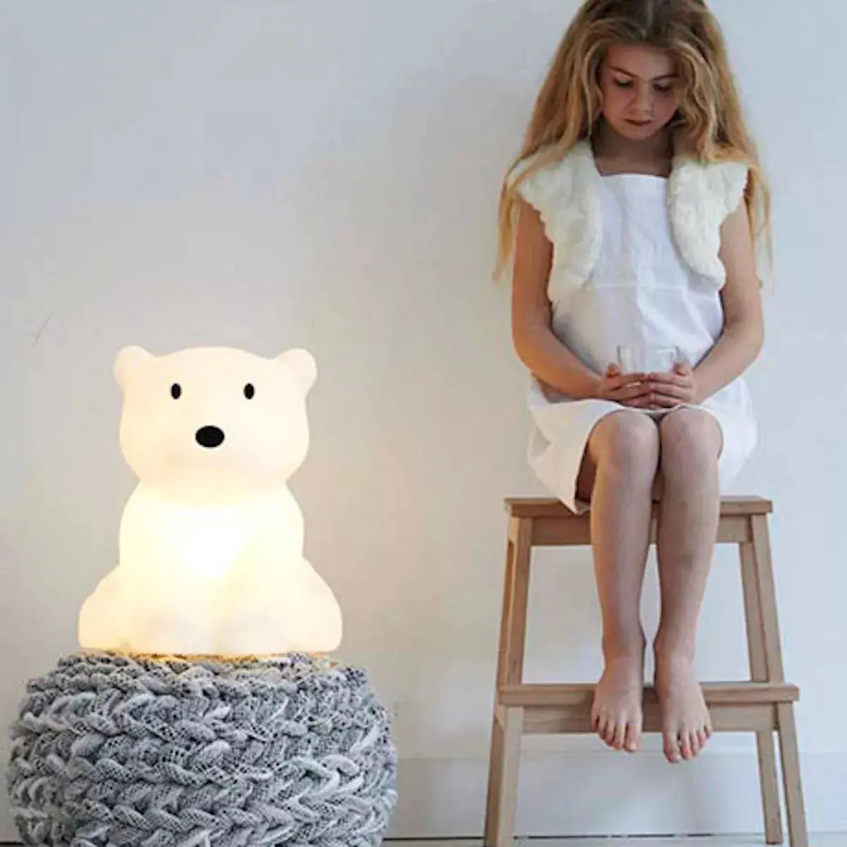 Nanuk the Polar Bear LED Night Light - Cute & Energy-Efficient Nursery Lamp for Kids' Bedroom, Baby Room Decor | Perfect for Nighttime Feeding, Bedtime Stories & Creating Soothing Ambiance