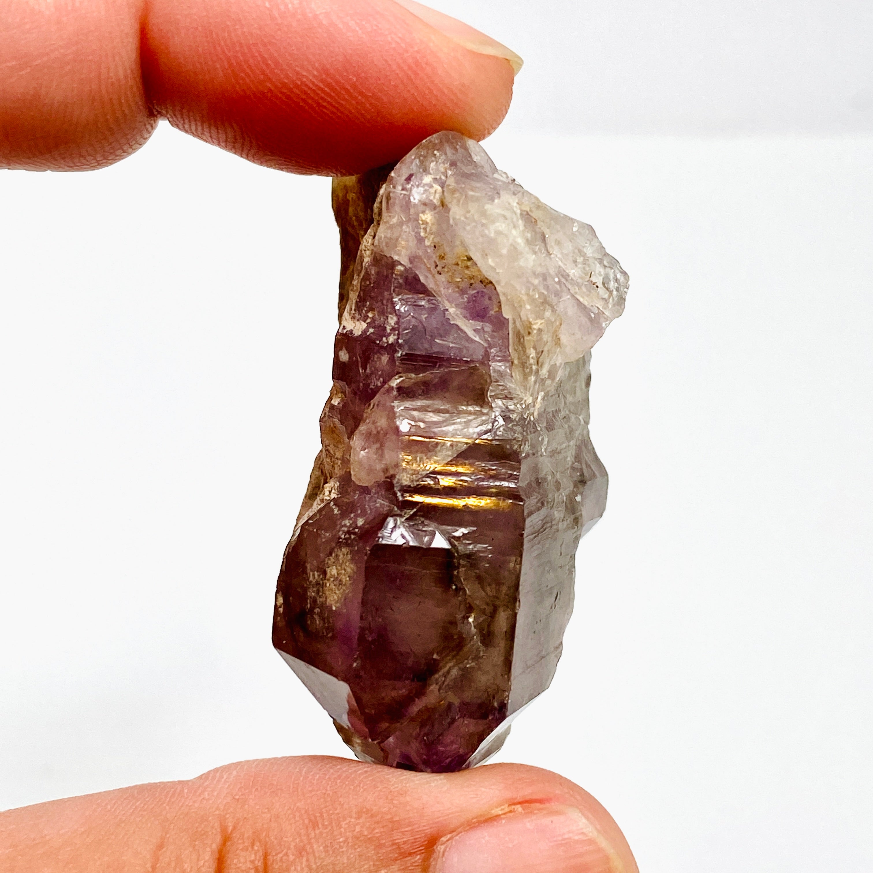 Natural Smokey Amethyst Elestial Crystal with Unique Inclusions - Similar to Super Seven & Brandberg (CR3732) - Perfect for Meditation, Energy Healing & Crystal Collection