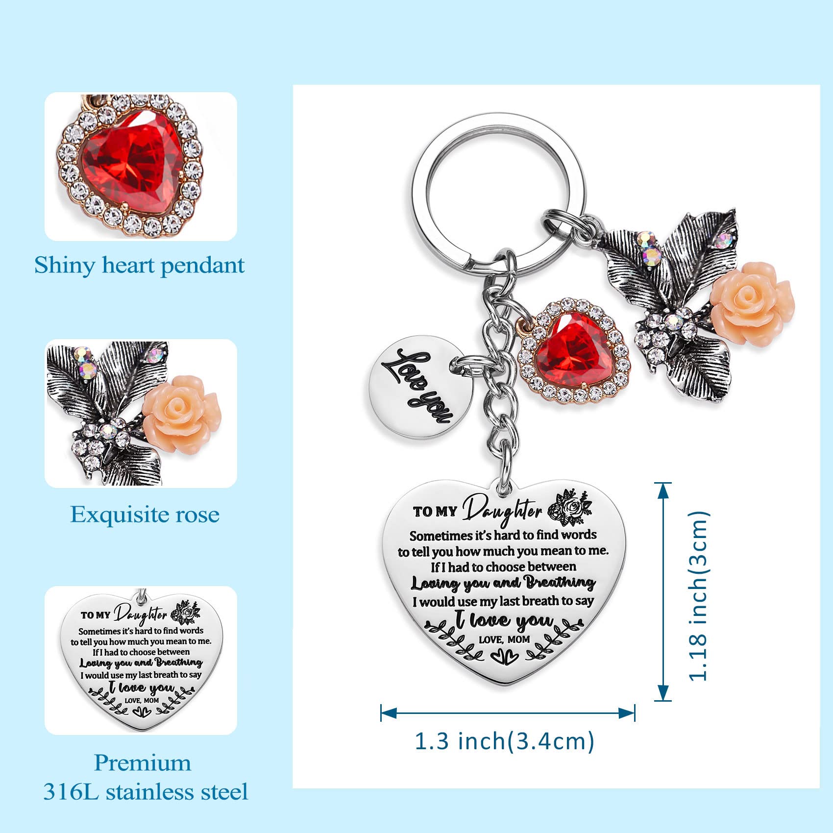 Personalized Graduation Keychain for Daughter - Inspirational Birthday Gift for Girls - Perfect for Graduation Ceremonies, Birthday Celebrations & Daily Carry