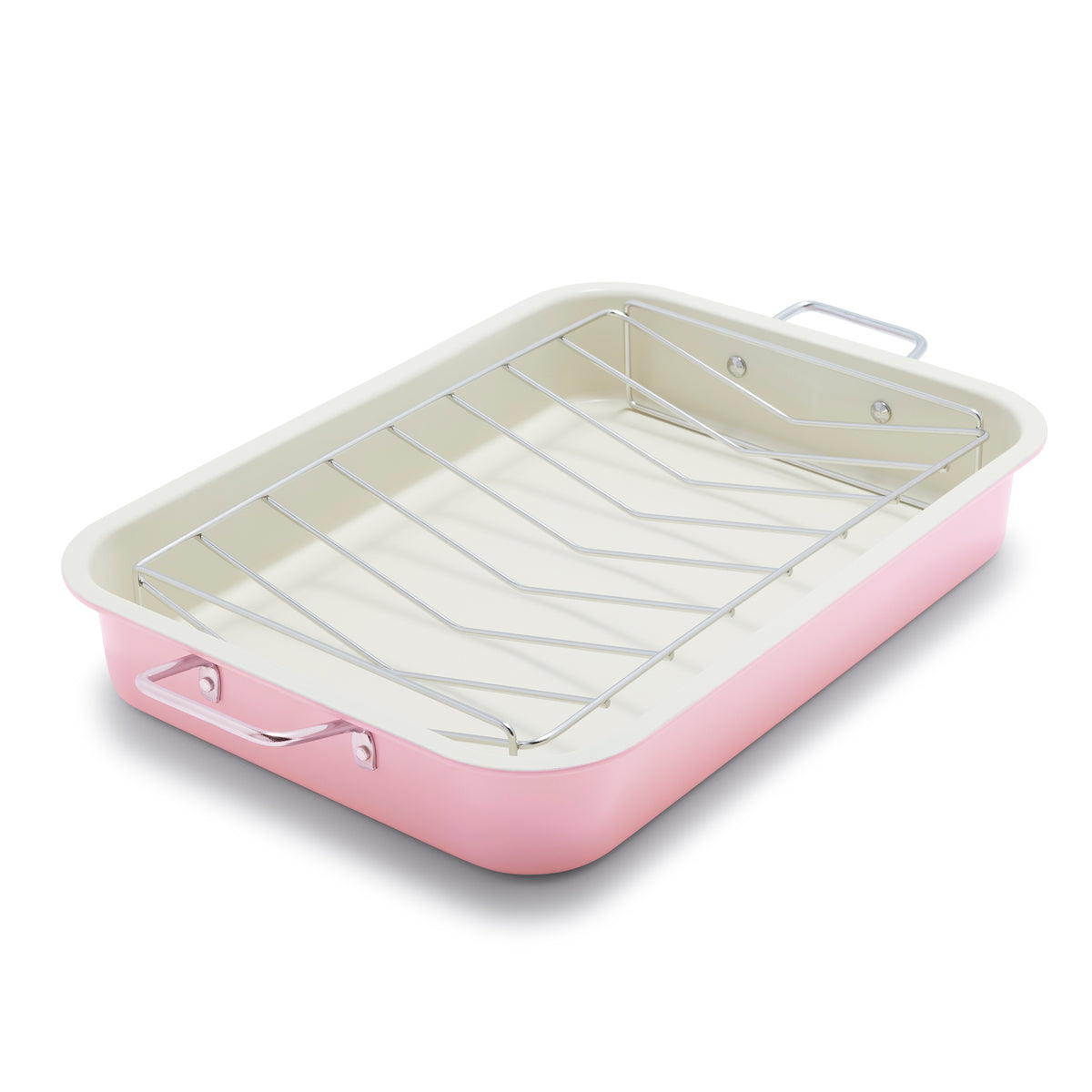 GreenLife Nonstick Ceramic Roaster Pan with Stainless Steel Rack - 12 Inch Oval Baking Dish for Chicken, Turkey, Vegetables | Oven Safe & Dishwasher Safe | Perfect for Thanksgiving, Christmas Dinner & Family Roasts