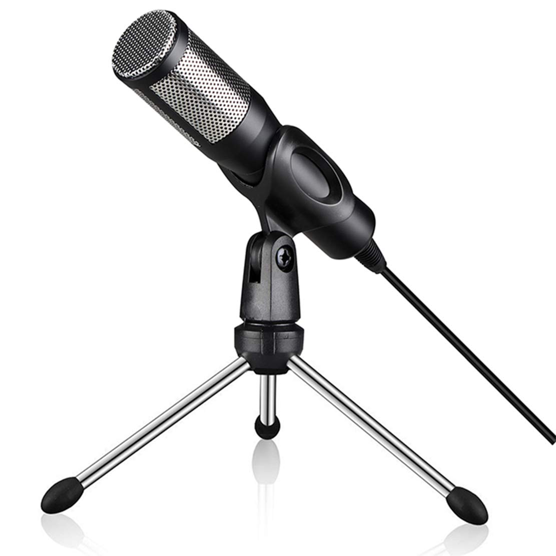 AKT Live Show Condenser Microphone - Professional Studio Recording Mic with Mini Stand for Laptop, PC, Tablet - Perfect for Podcasting, Streaming & Voice Overs