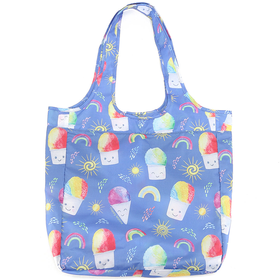 Foldable Tote Bag for Women - Lightweight & Waterproof - Perfect for Grocery Shopping, Beach, Travel & Work (Shave Ice Blue)