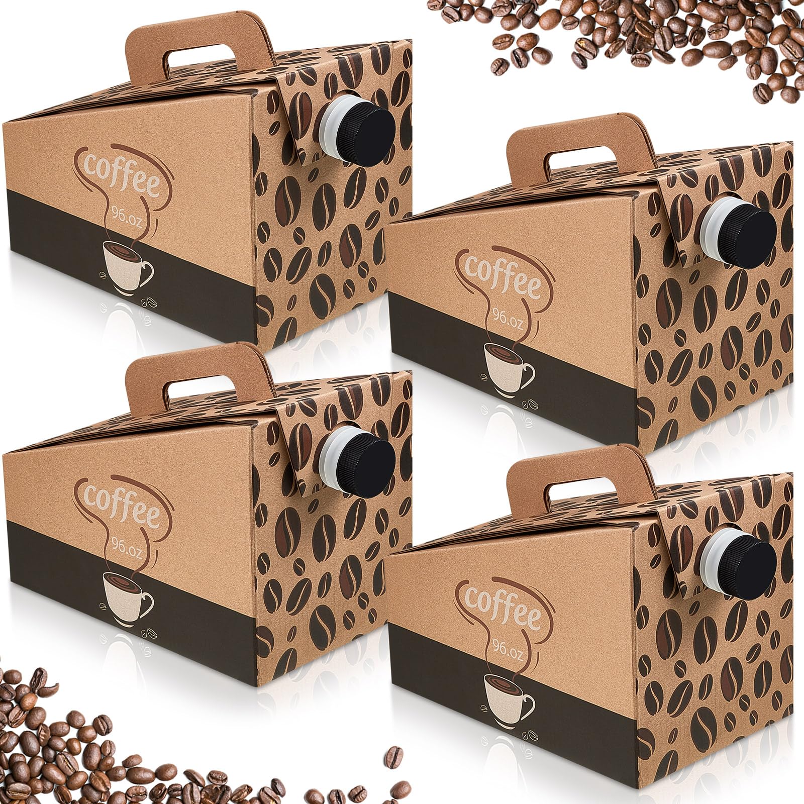 **Dandat 30-Pack Insulated Coffee Boxes – 96 oz Disposable Beverage Dispensers with Handle & Lids for Hot/Cold Drinks – Perfect for Catering, Events, and Office Coffee Service**