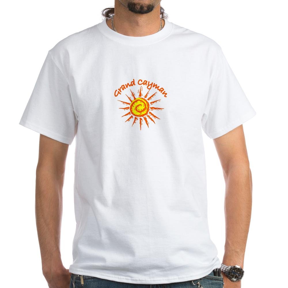 Grand Cayman White Cotton T-Shirt for Men & Women - Soft Breathable Tee for Vacation, Beach & Island Getaways